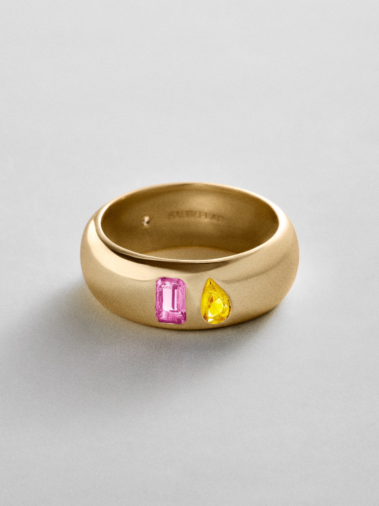 Multi-Stone Puffy Custom Birthstone Ring - Gold