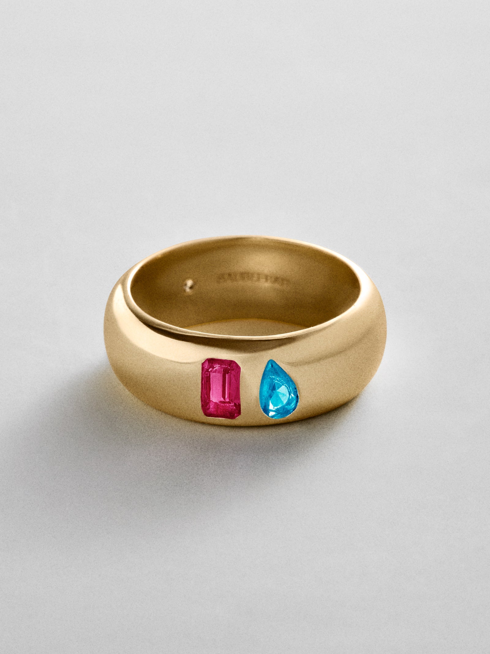 Multi-Stone Puffy Custom Birthstone Ring - Gold