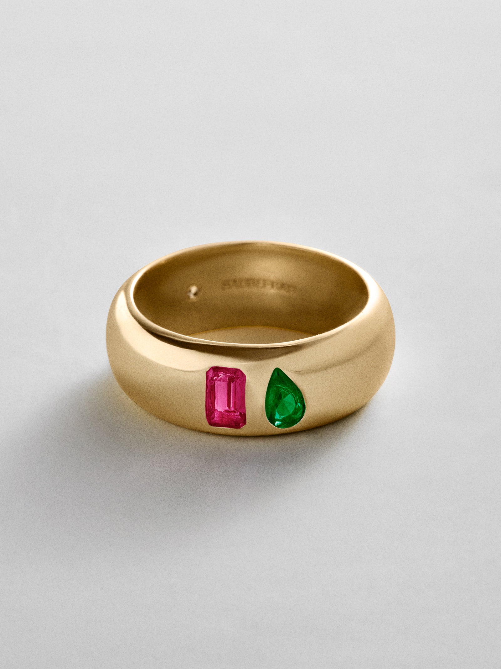 Multi-Stone Puffy Custom Birthstone Ring - Gold