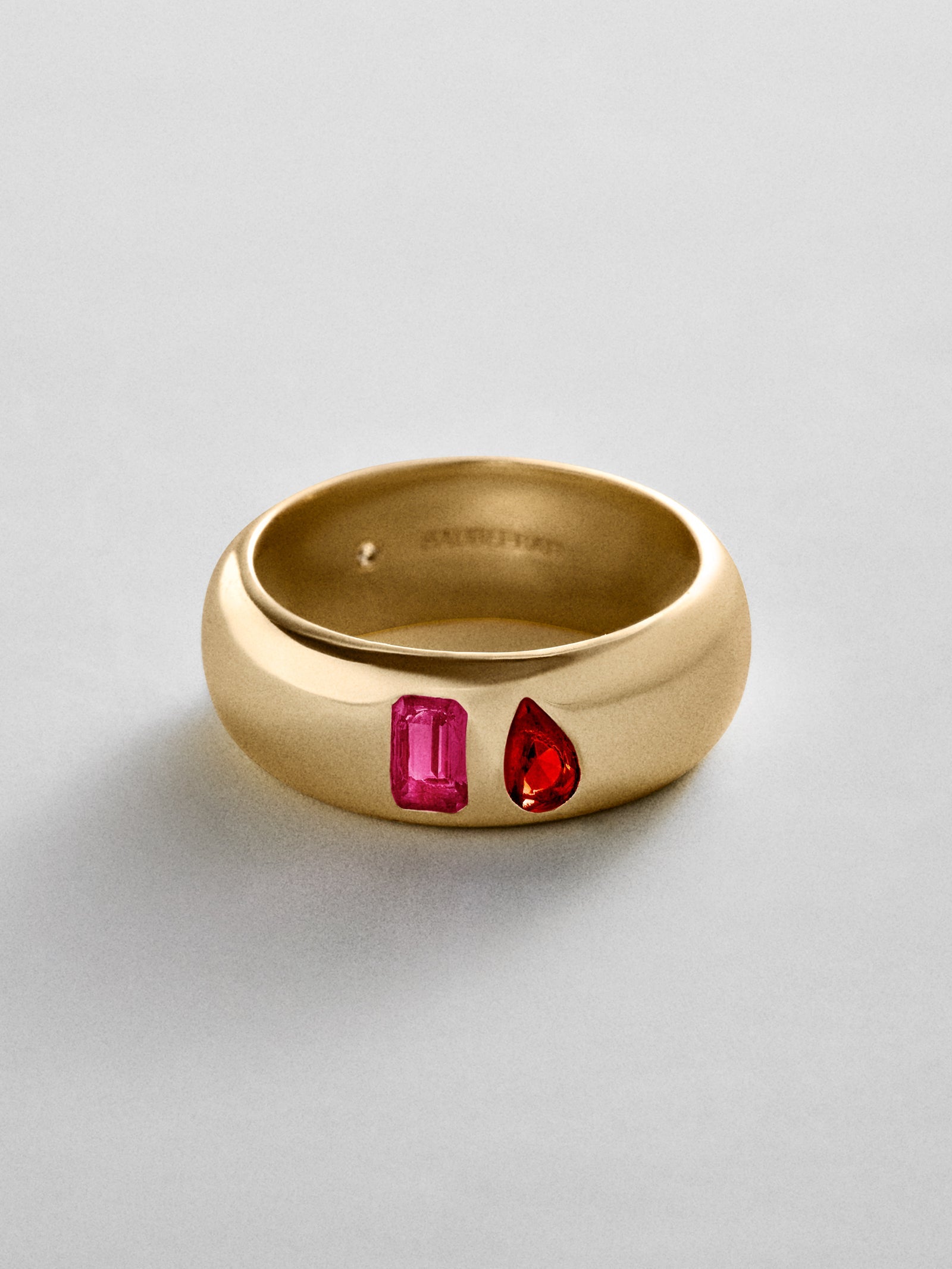 Multi-Stone Puffy Custom Birthstone Ring - Gold
