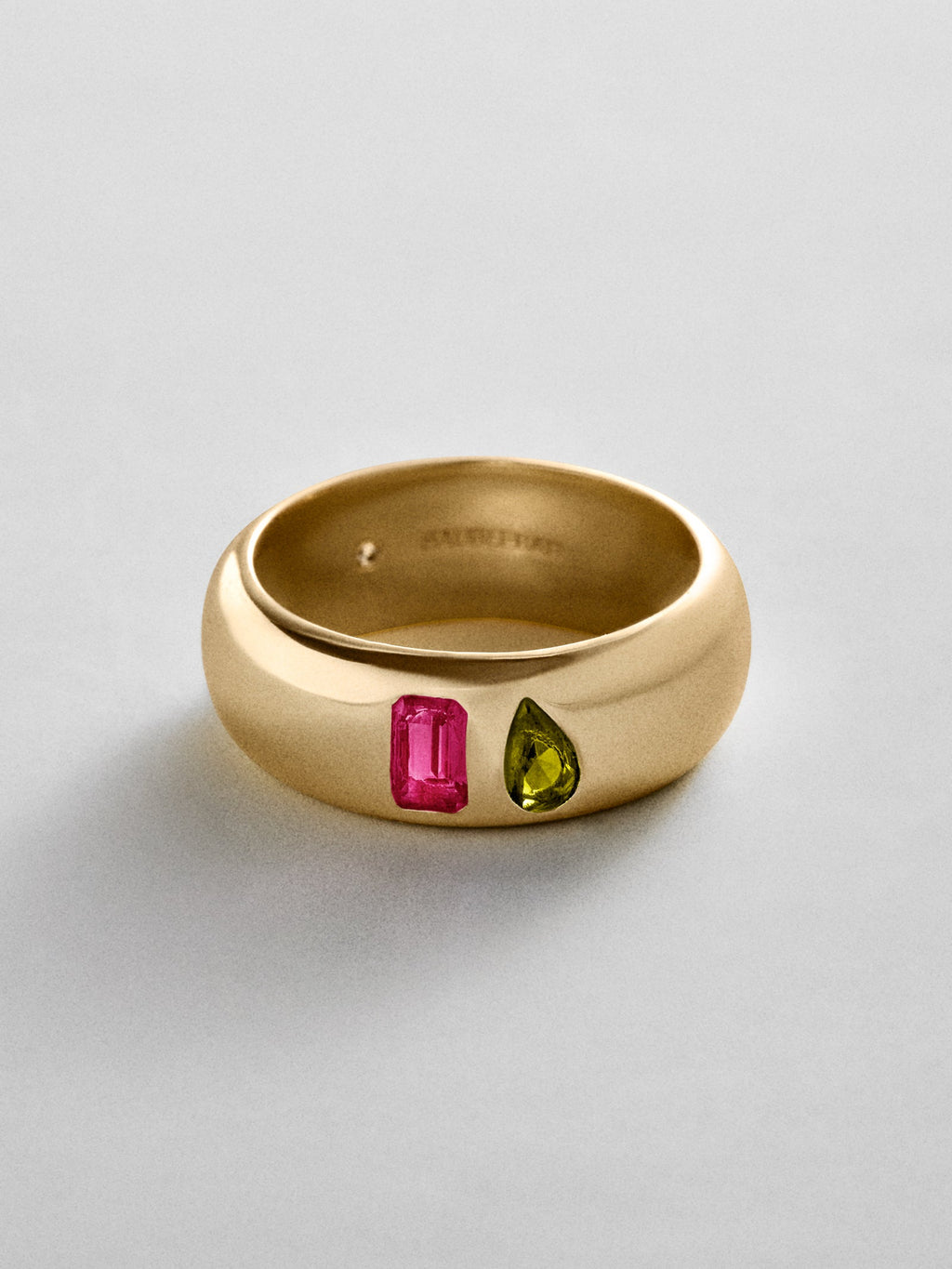 Multi-Stone Puffy Custom Birthstone Ring - Gold