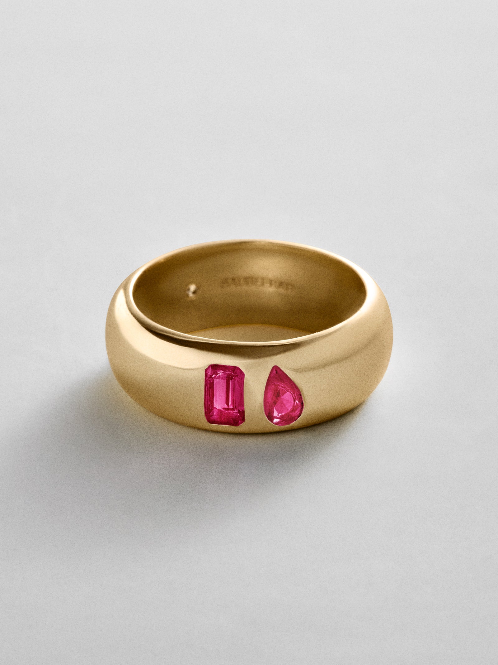 Multi-Stone Puffy Custom Birthstone Ring - Gold