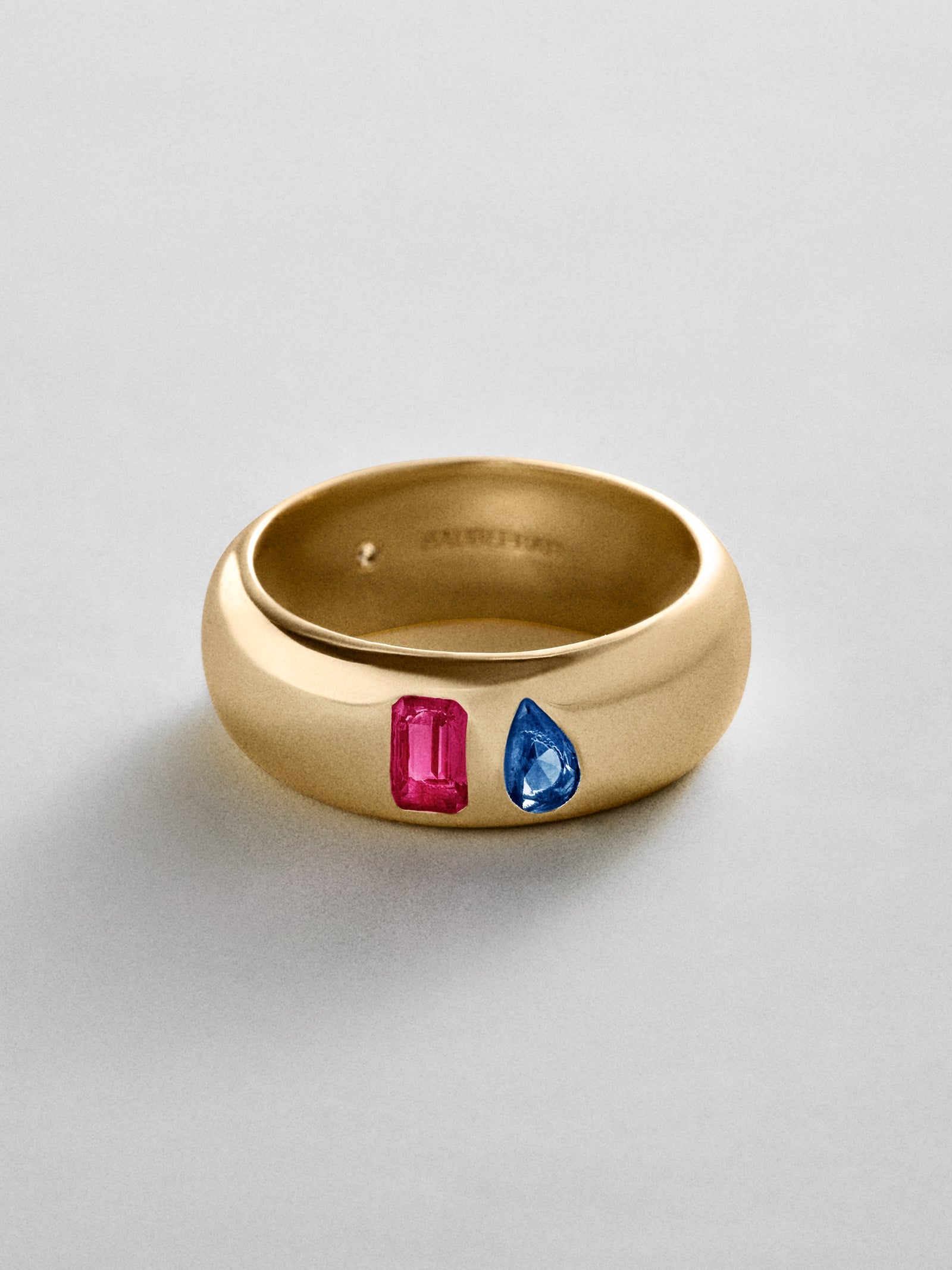 Multi-Stone Puffy Custom Birthstone Ring - Gold