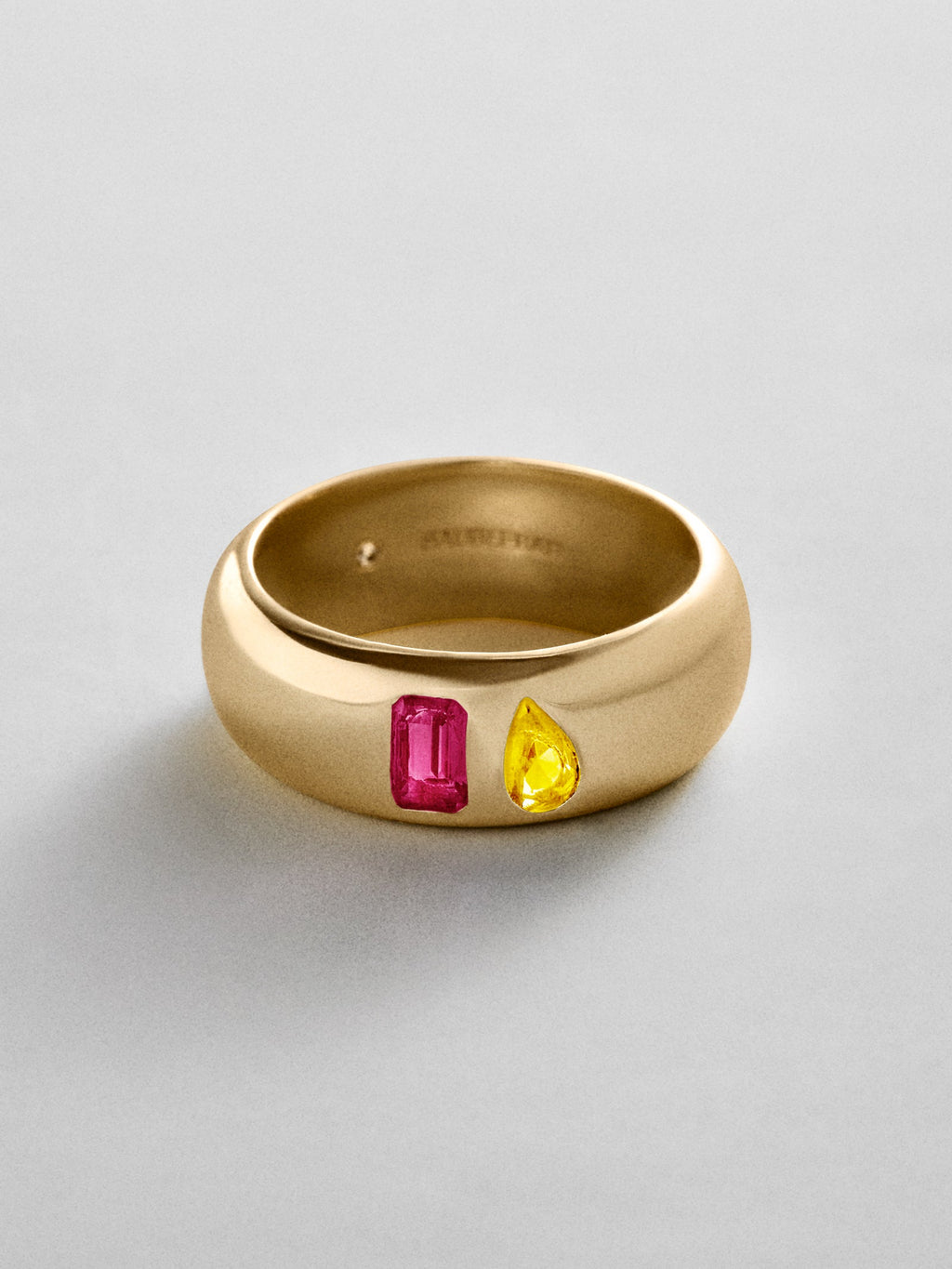 Multi-Stone Puffy Custom Birthstone Ring - Gold