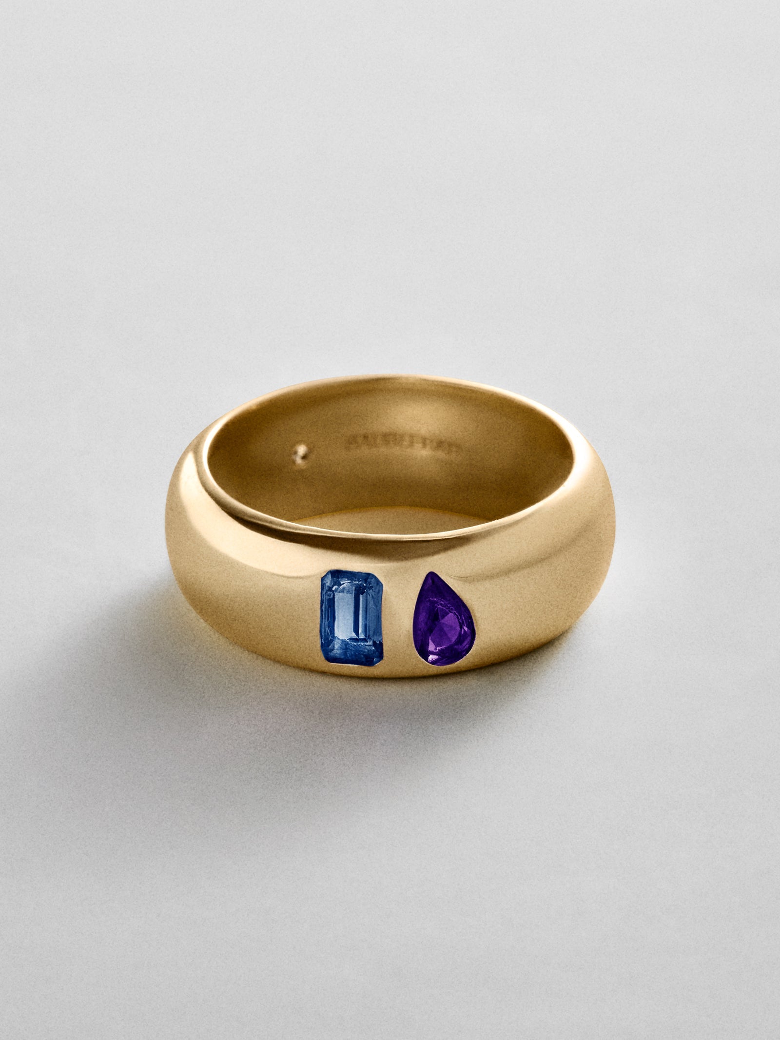 Multi-Stone Puffy Custom Birthstone Ring - Gold