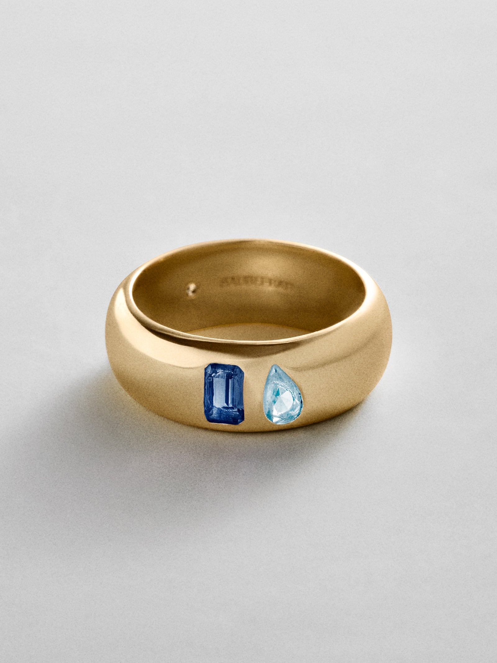 Multi-Stone Puffy Custom Birthstone Ring - Gold
