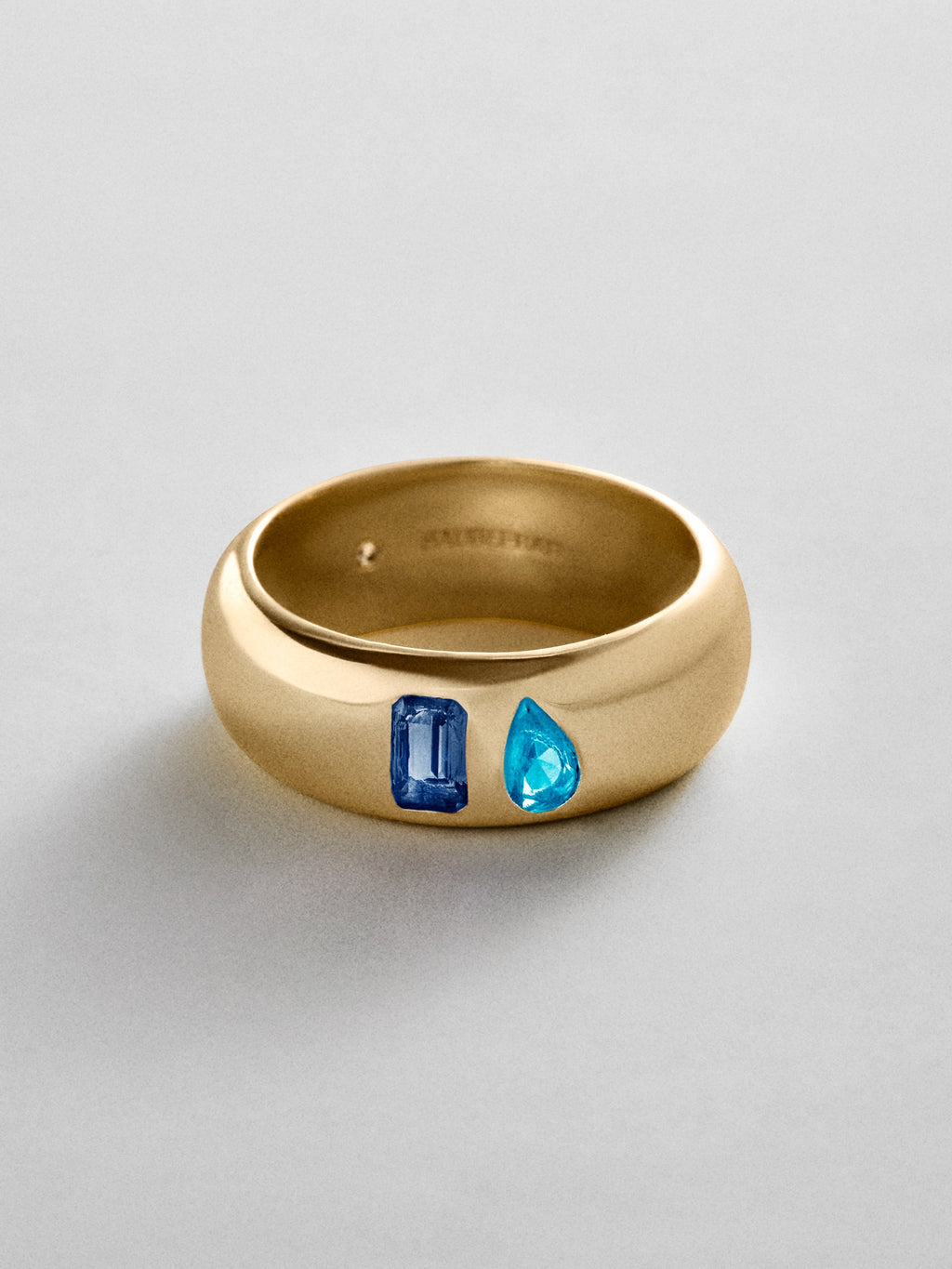 Multi-Stone Puffy Custom Birthstone Ring - Gold