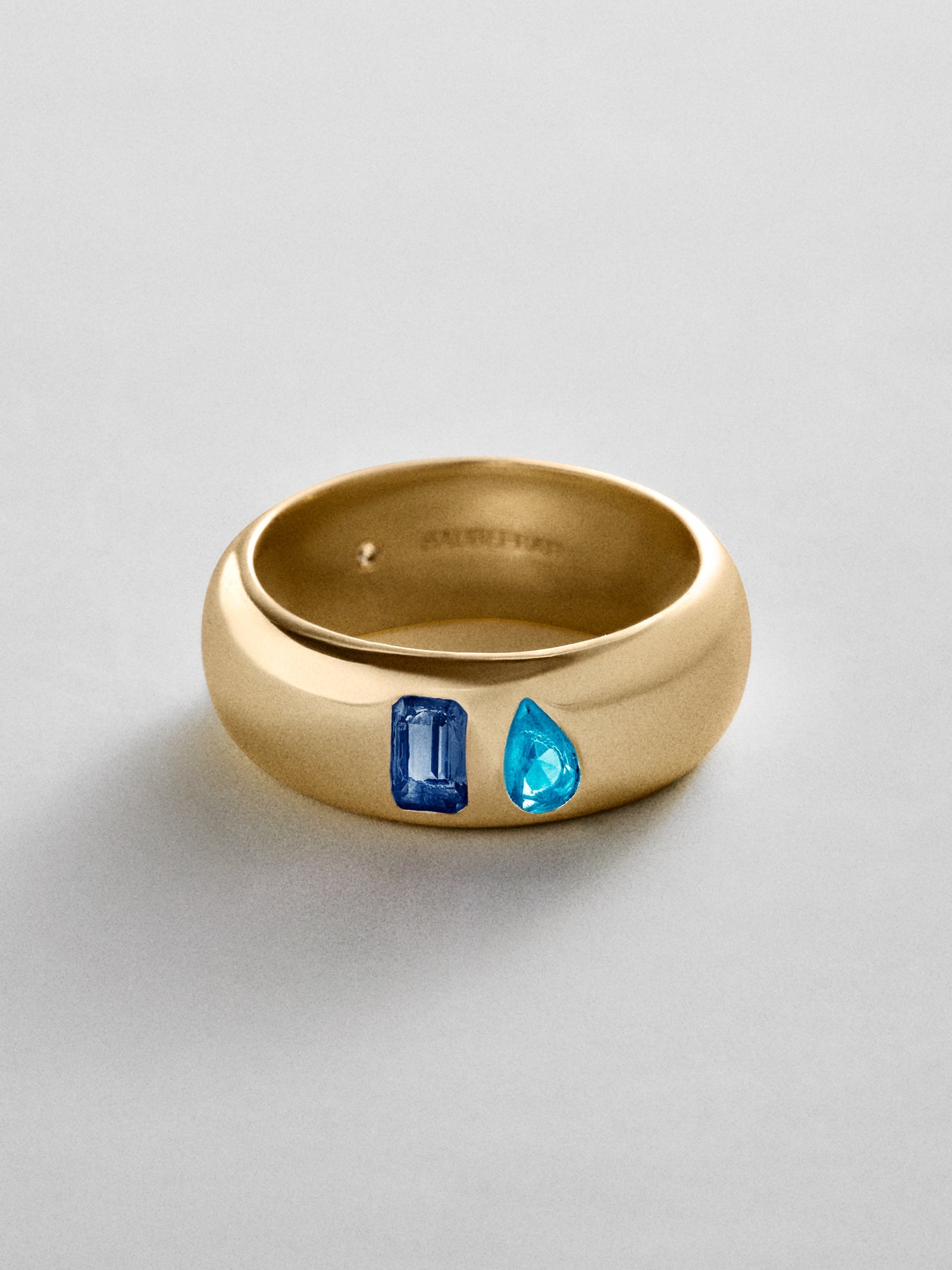 Multi-Stone Puffy Custom Birthstone Ring - Gold