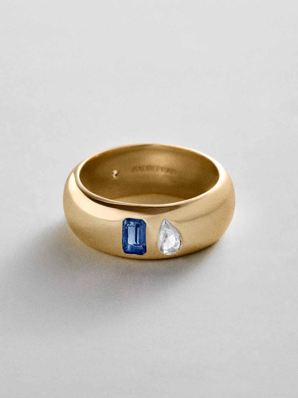 Multi-Stone Puffy Custom Birthstone Ring - Gold