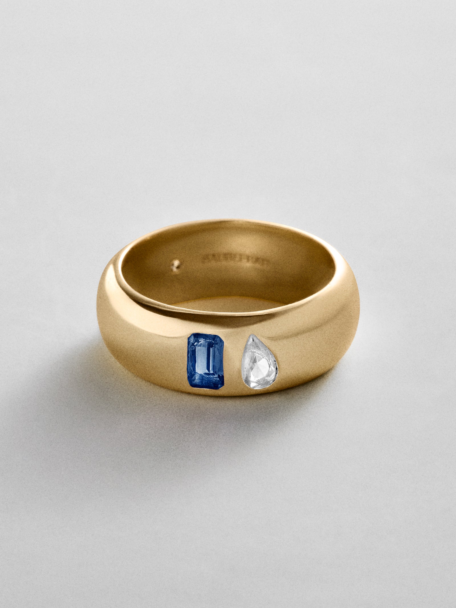 Multi-Stone Puffy Custom Birthstone Ring - Gold