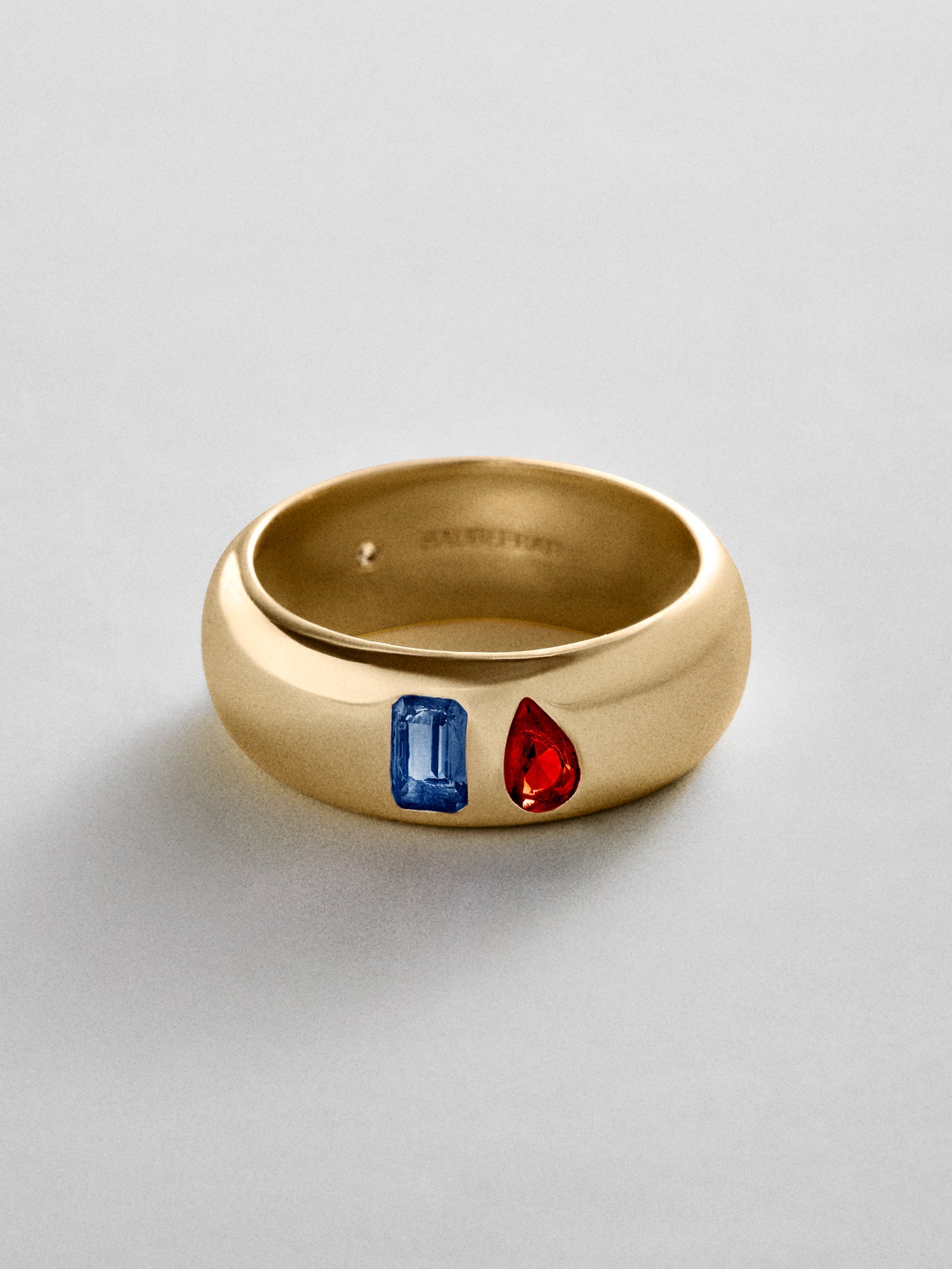 Multi-Stone Puffy Custom Birthstone Ring - Gold