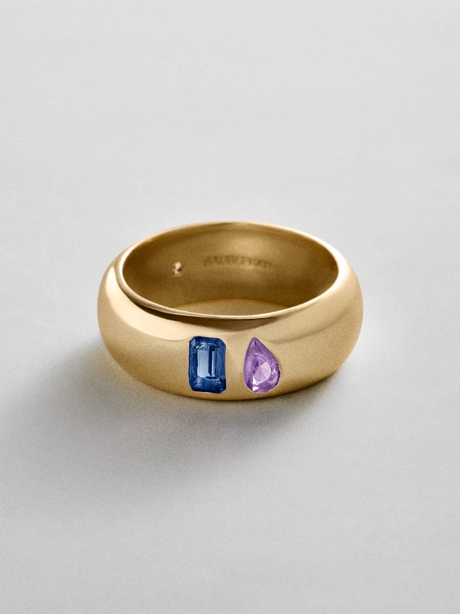 Multi-Stone Puffy Custom Birthstone Ring - Gold