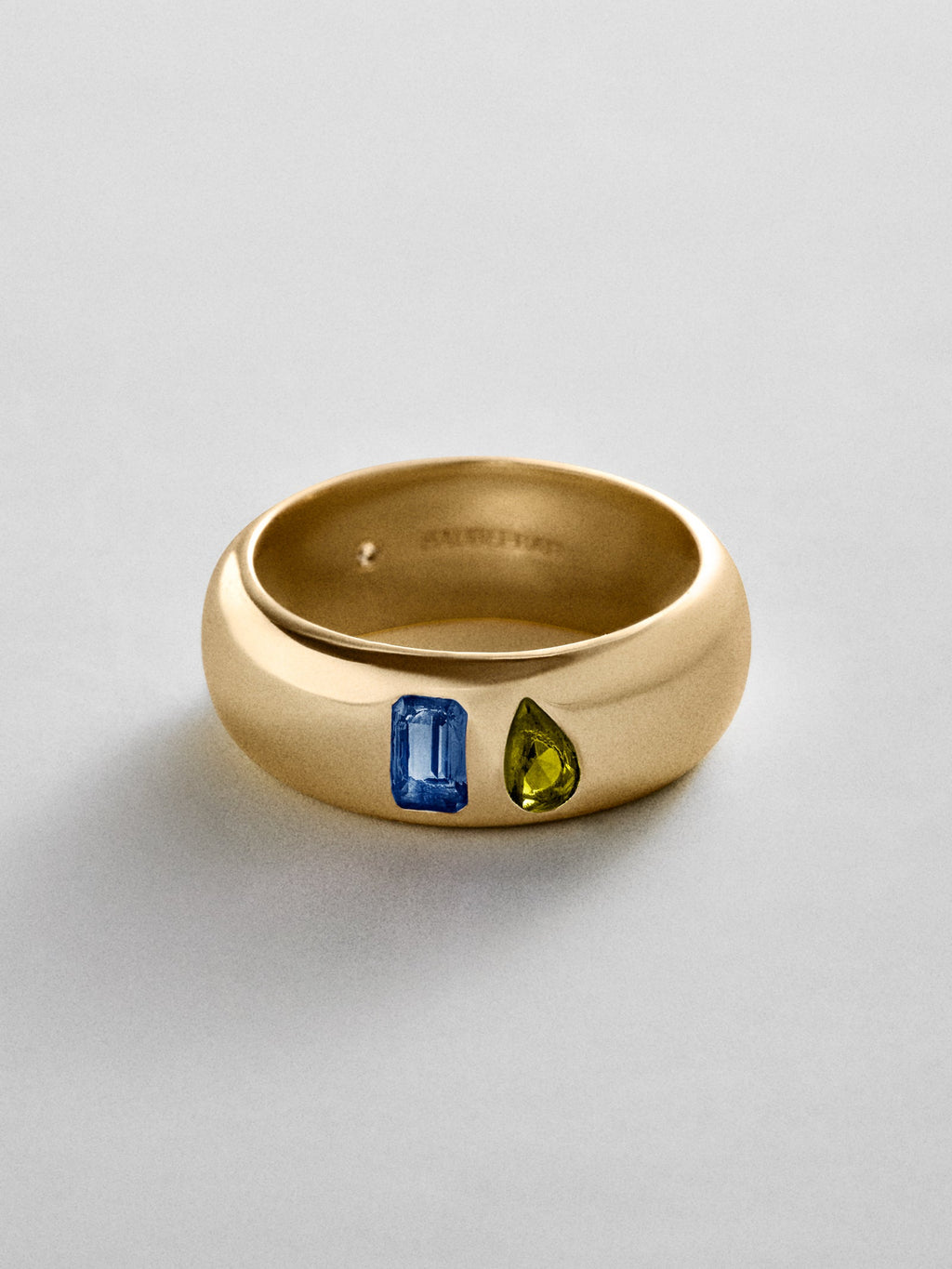 Multi-Stone Puffy Custom Birthstone Ring - Gold