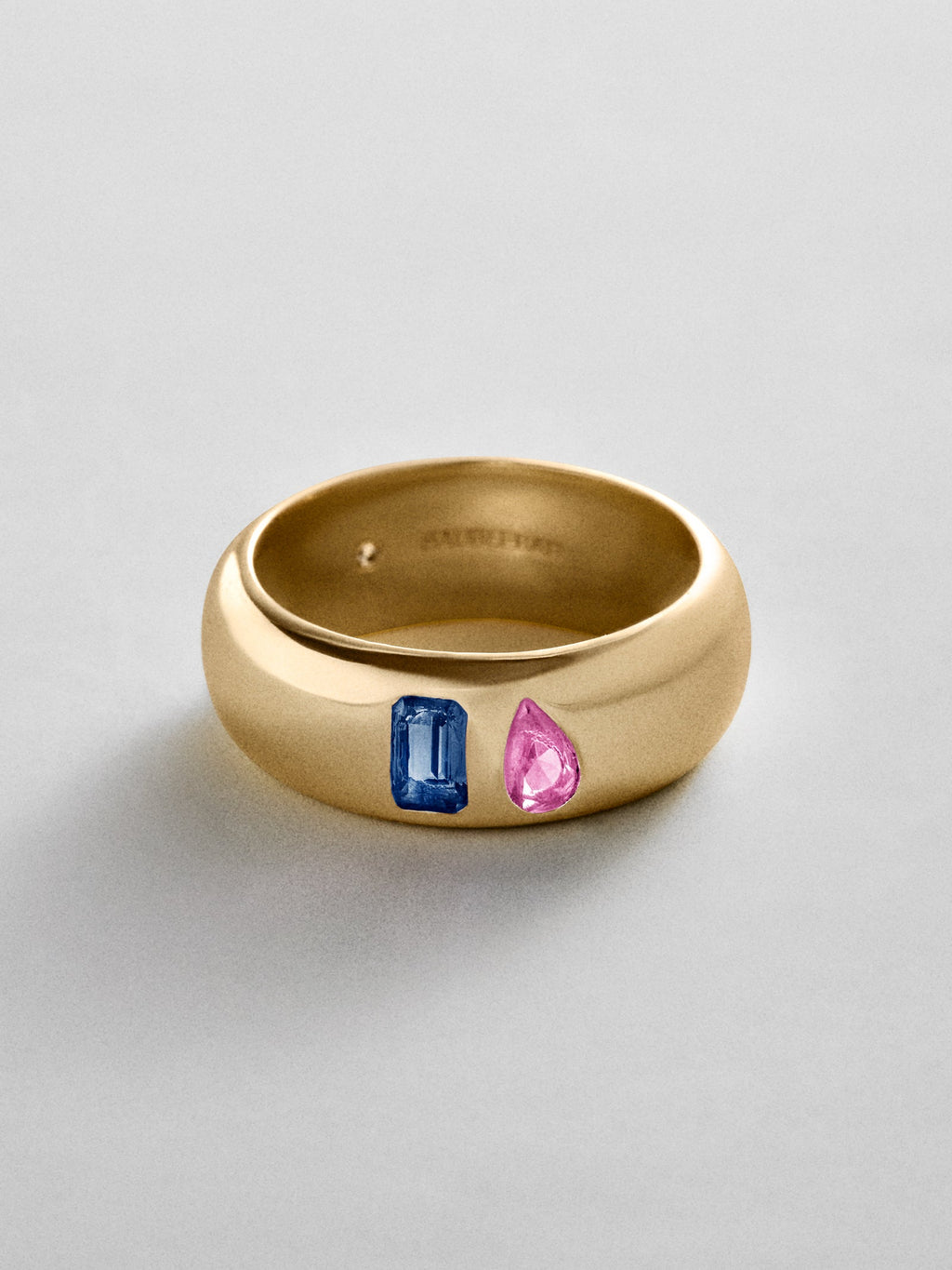 Multi-Stone Puffy Custom Birthstone Ring - Gold