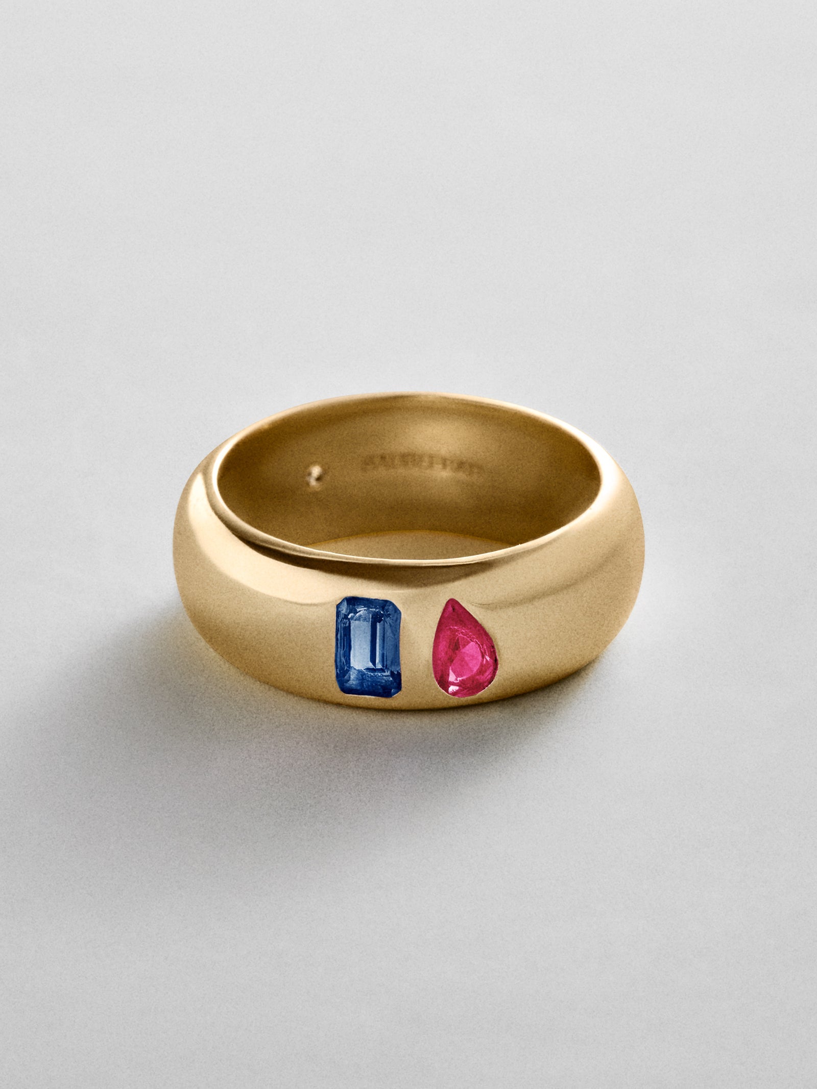 Multi-Stone Puffy Custom Birthstone Ring - Gold