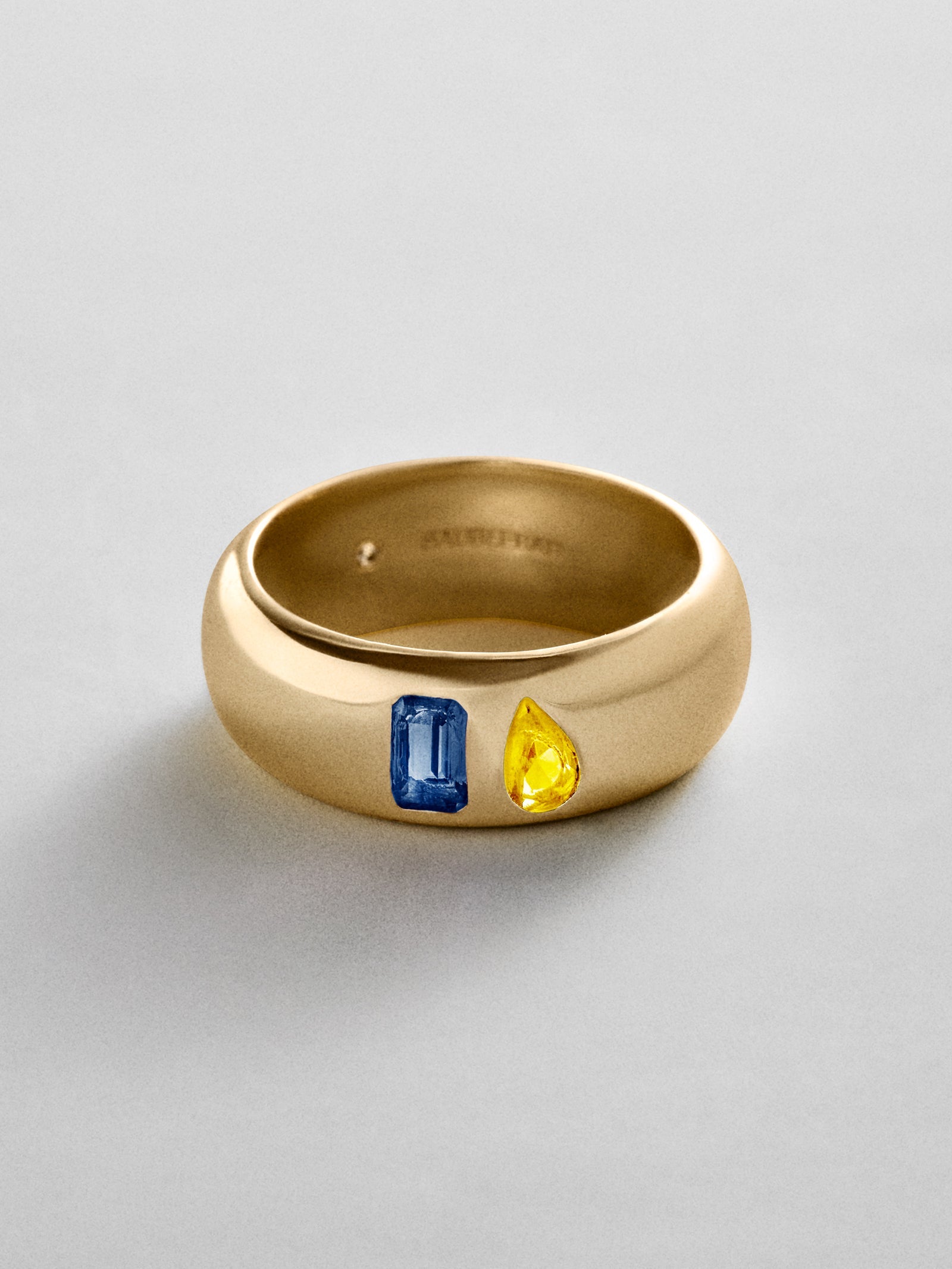 Multi-Stone Puffy Custom Birthstone Ring - Gold
