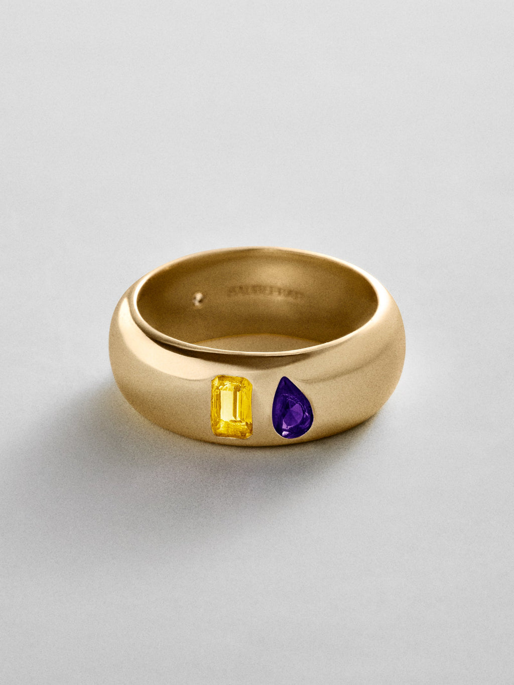 Multi-Stone Puffy Custom Birthstone Ring - Gold