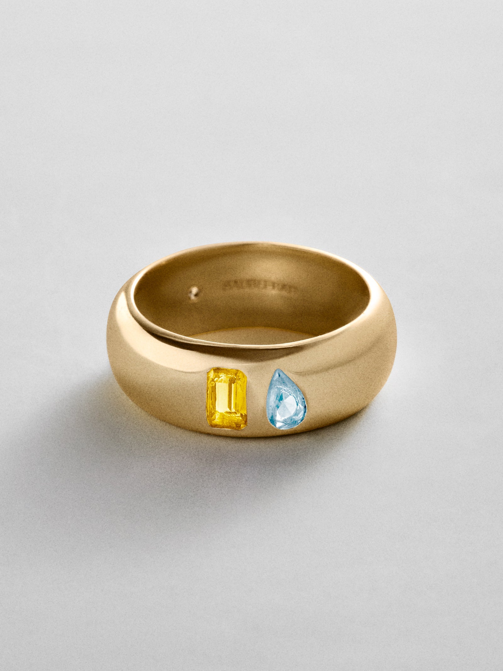Multi-Stone Puffy Custom Birthstone Ring - Gold