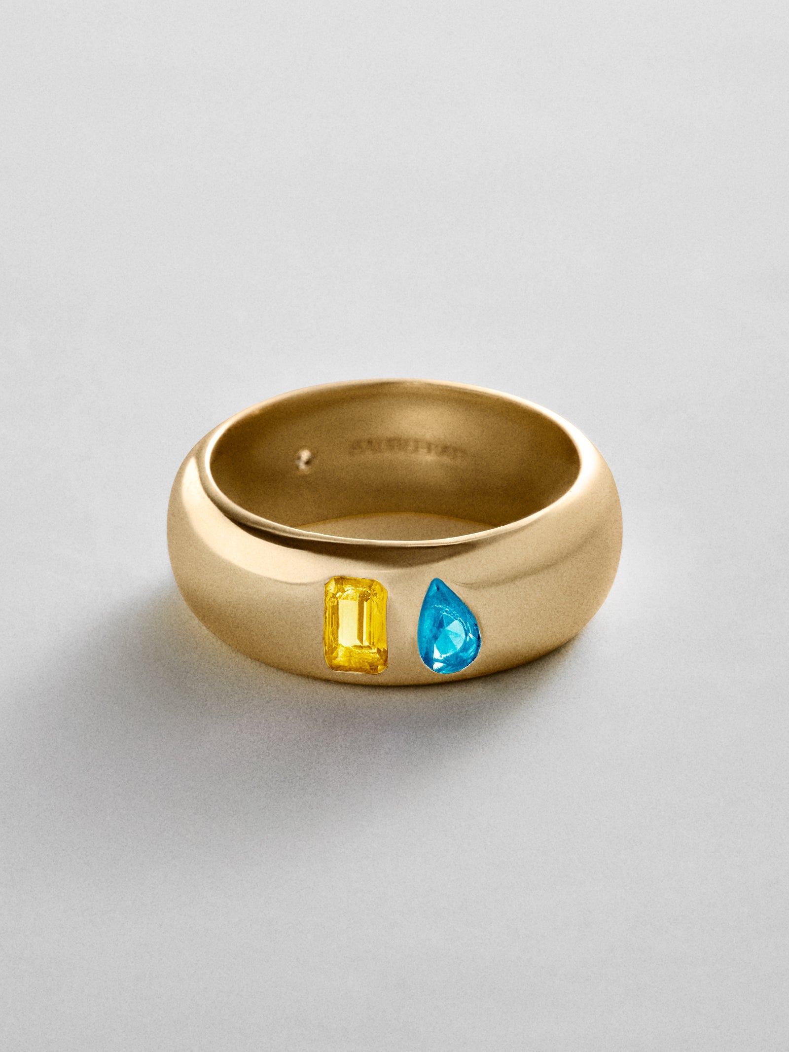 Multi-Stone Puffy Custom Birthstone Ring - Gold