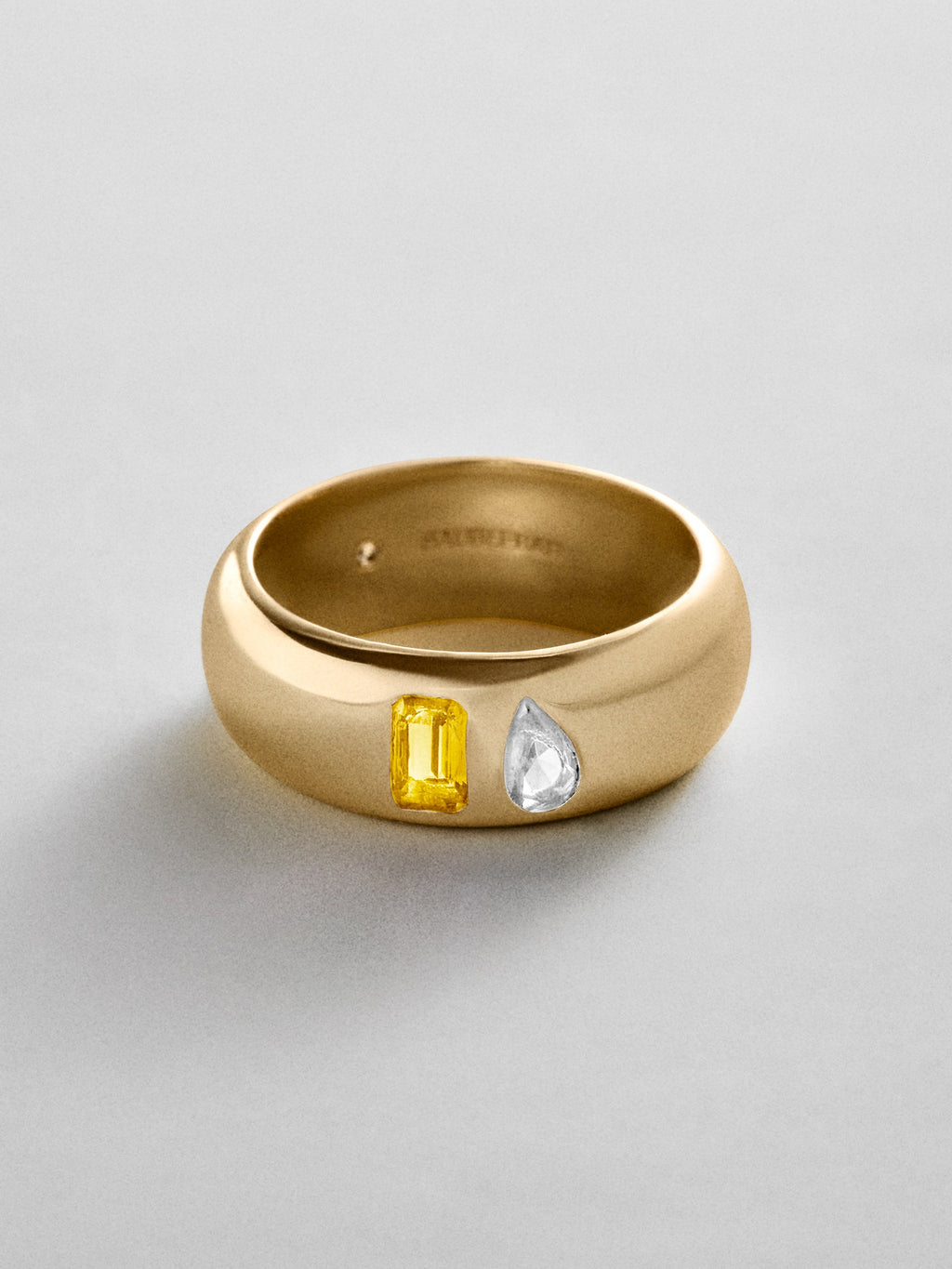 Multi-Stone Puffy Custom Birthstone Ring - Gold