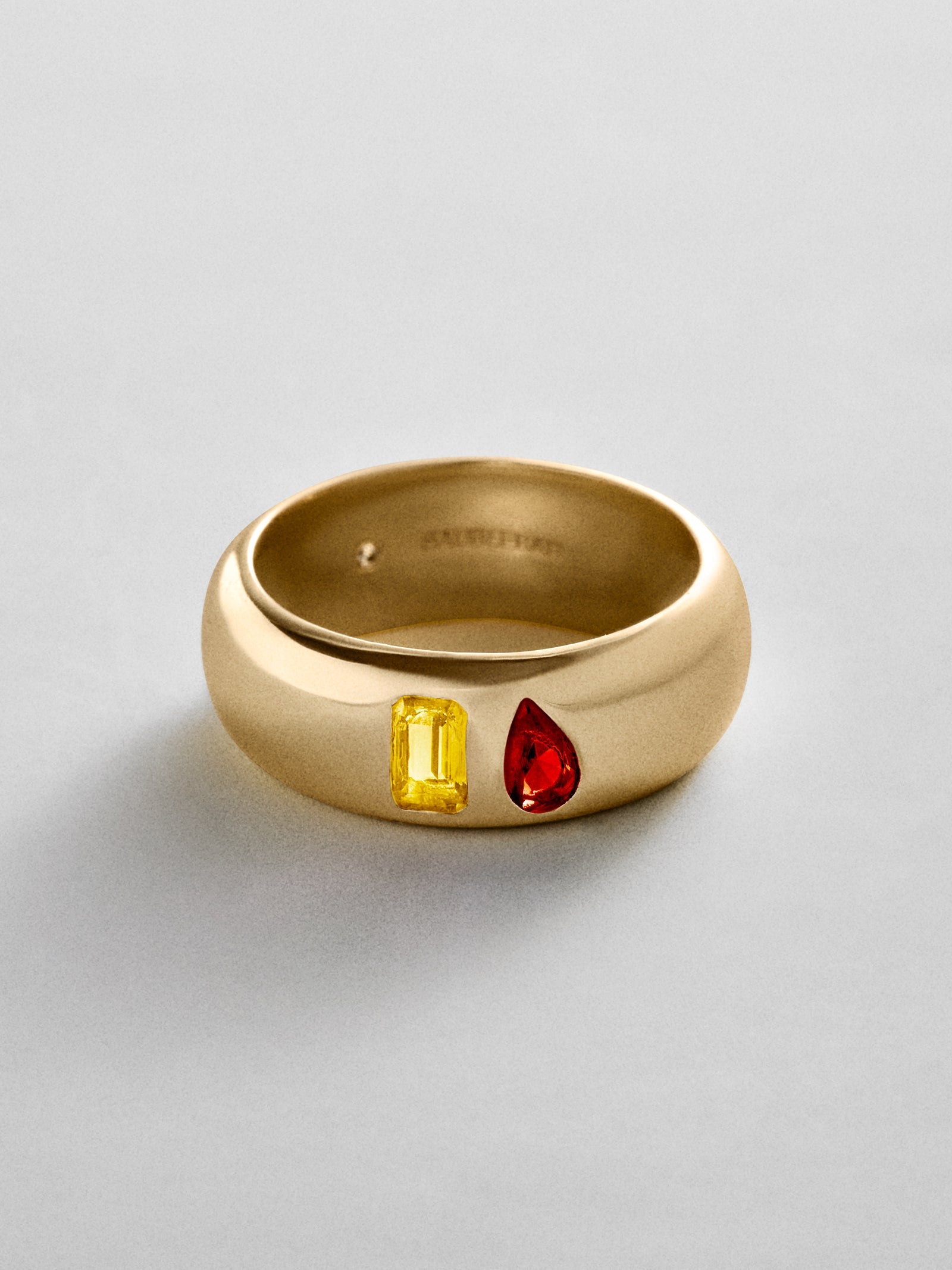 Multi-Stone Puffy Custom Birthstone Ring - Gold