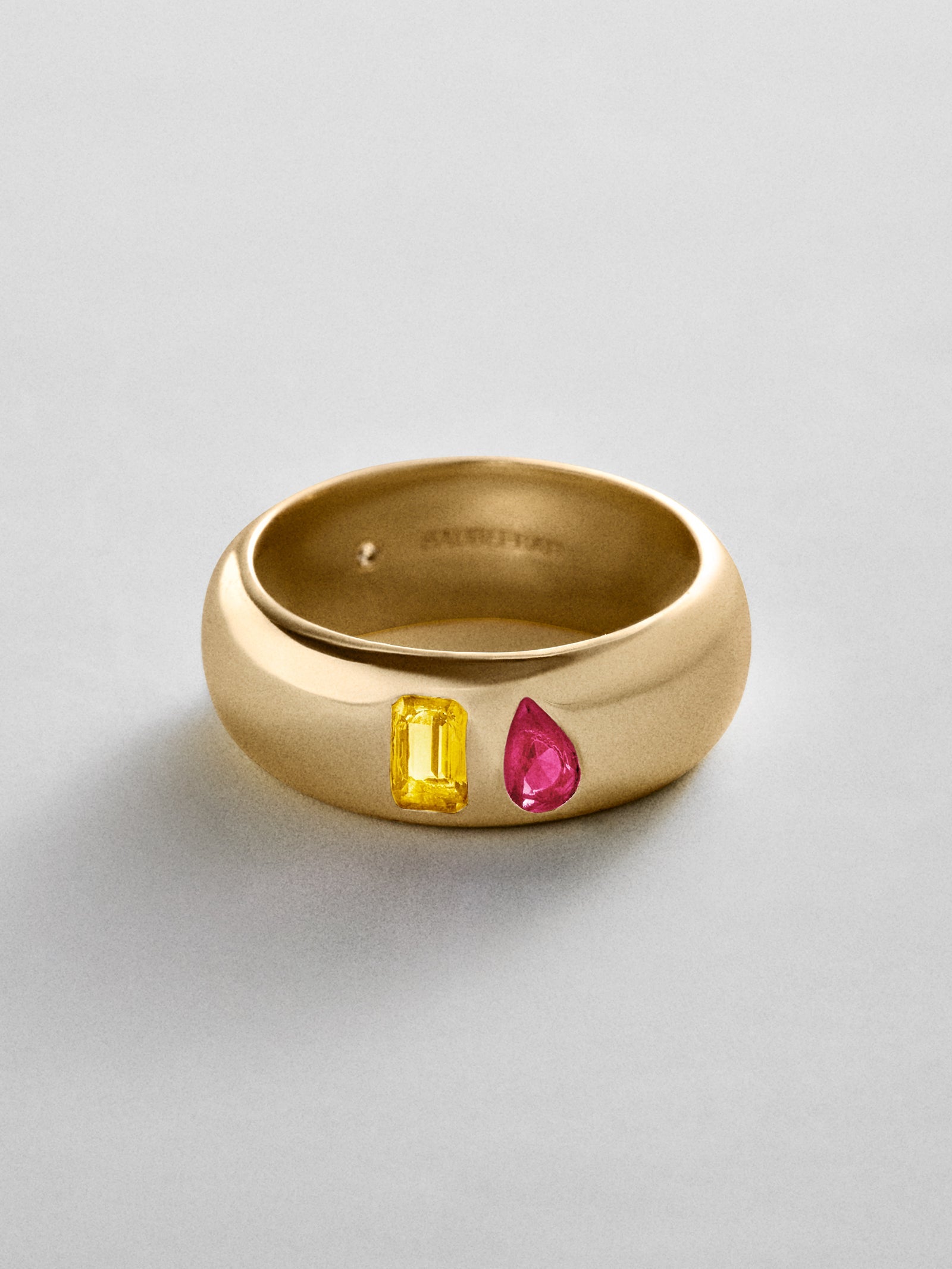 Multi-Stone Puffy Custom Birthstone Ring - Gold