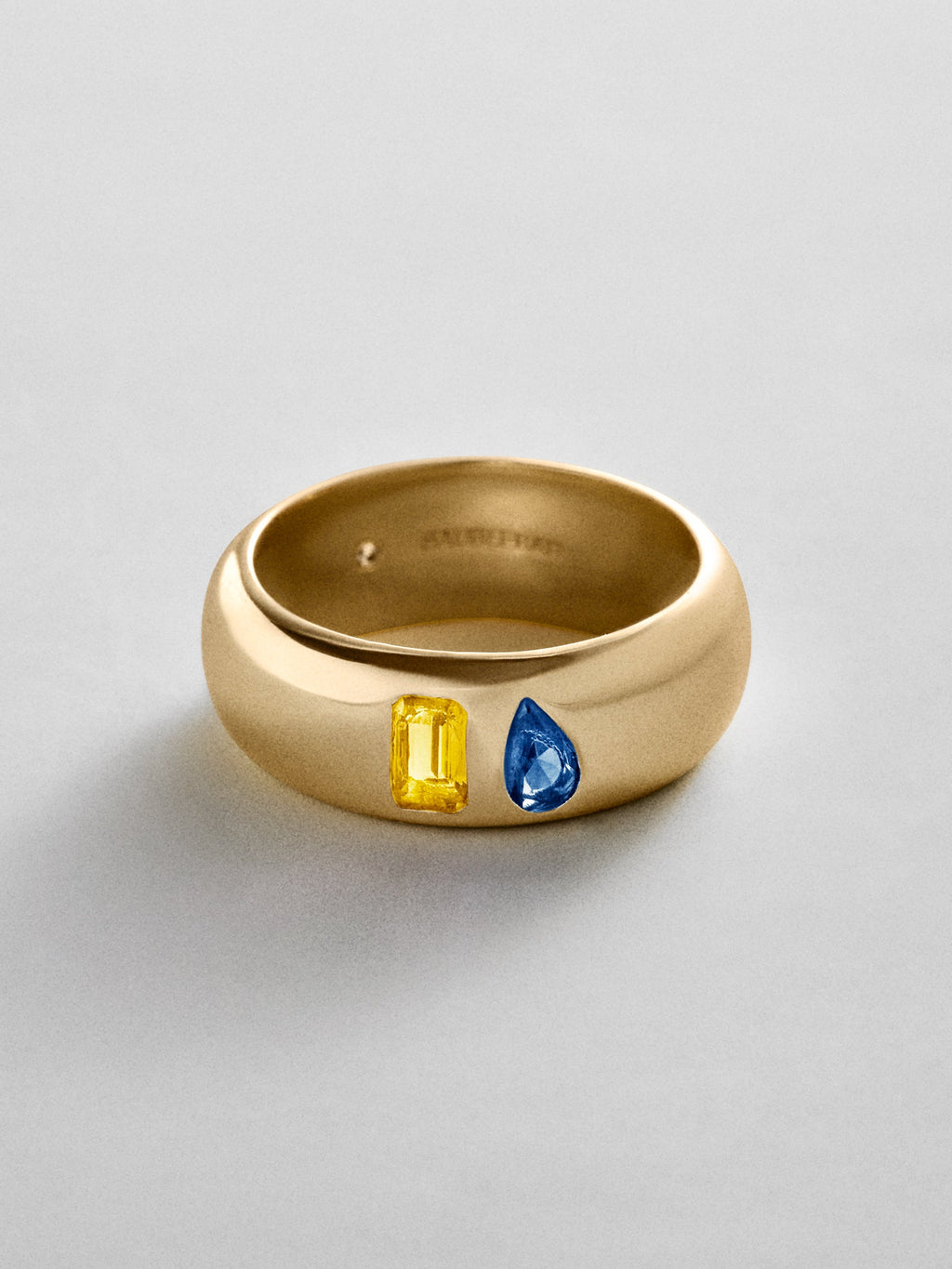 Multi-Stone Puffy Custom Birthstone Ring - Gold