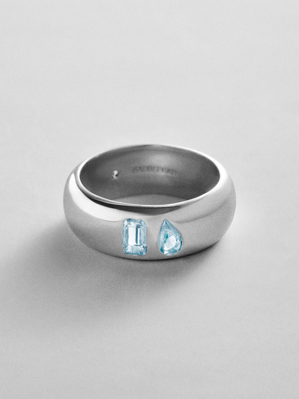 Multi-Stone Puffy Custom Birthstone Ring - Silver