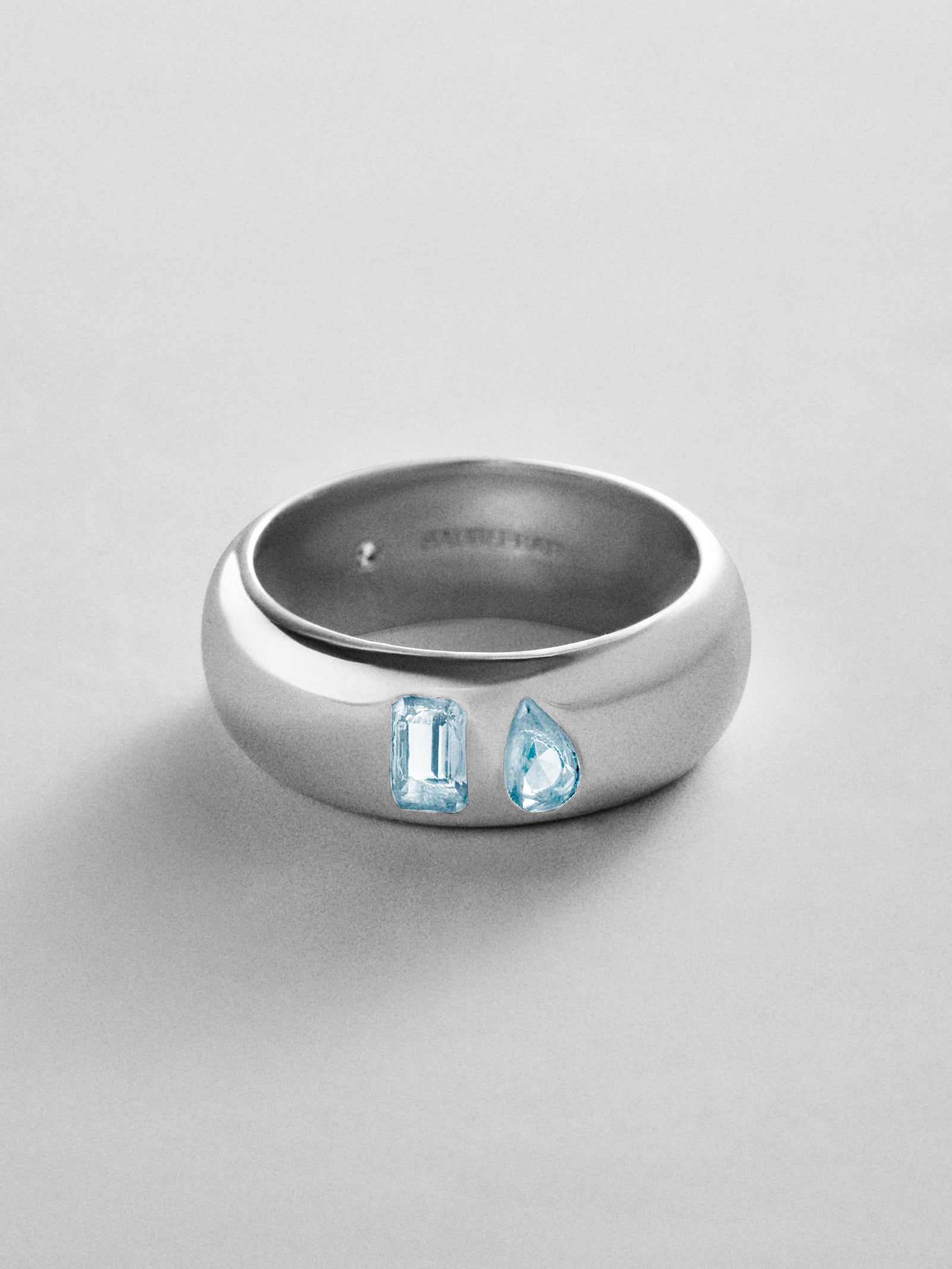 Multi-Stone Puffy Custom Birthstone Ring - Silver