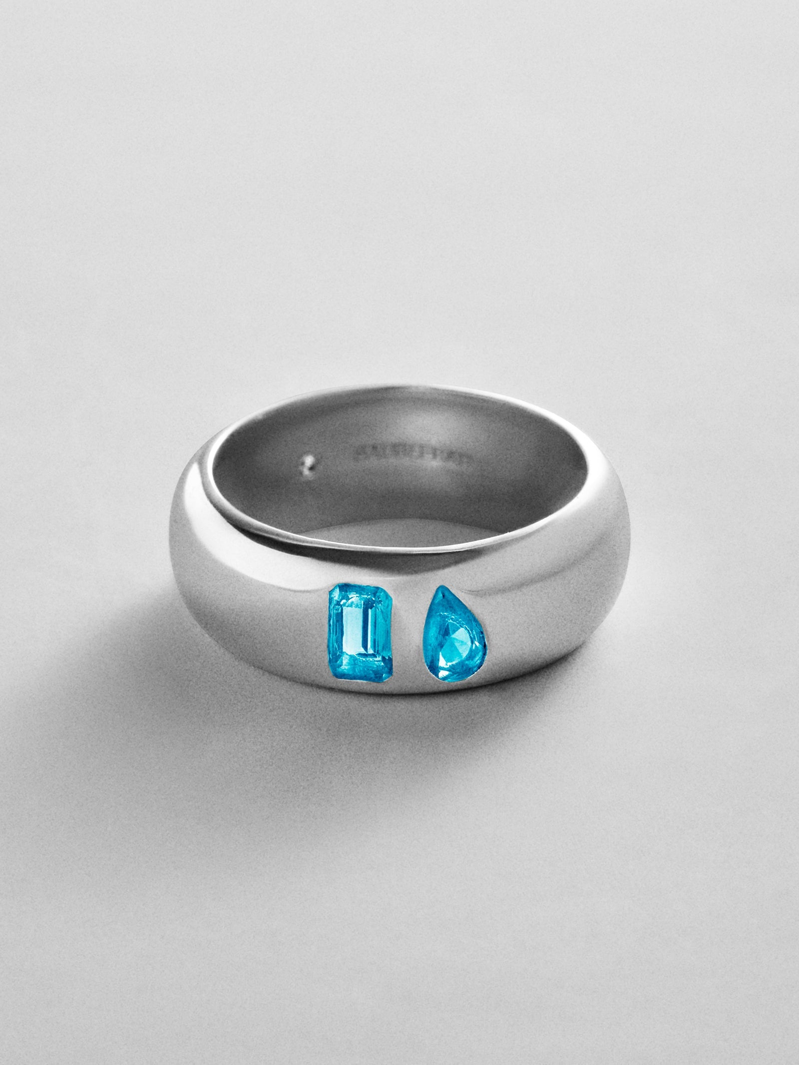 Multi-Stone Puffy Custom Birthstone Ring - Silver