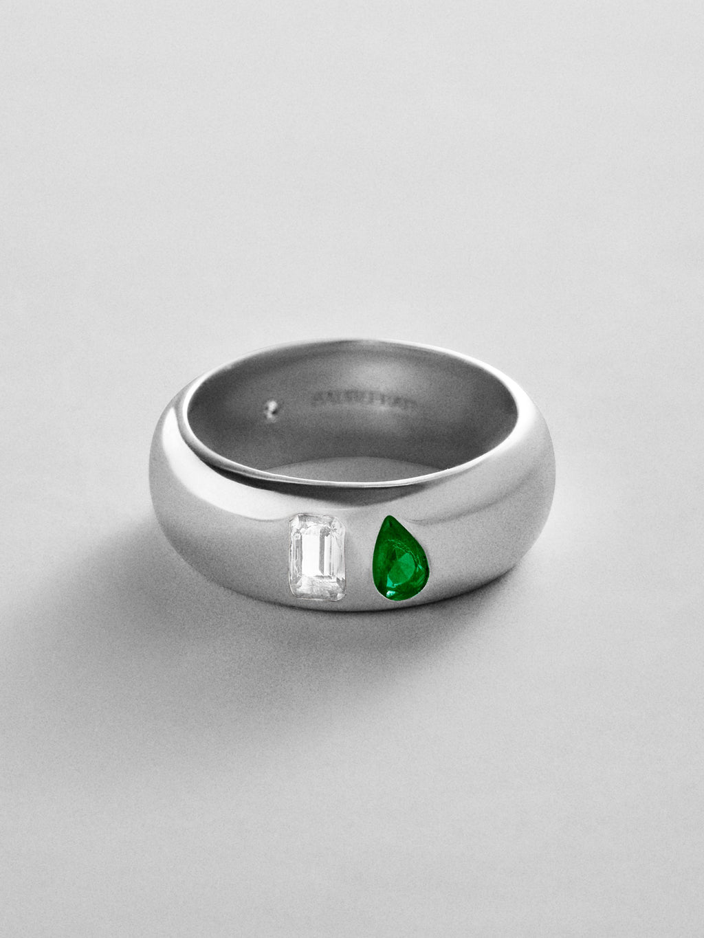 Multi-Stone Puffy Custom Birthstone Ring - Silver