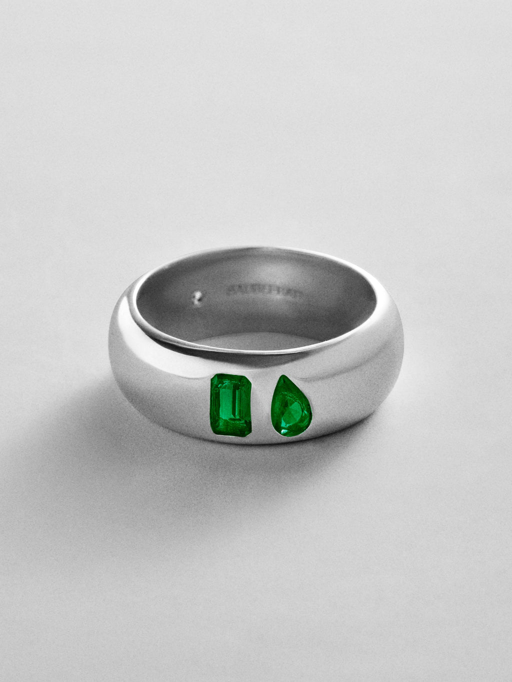 Multi-Stone Puffy Custom Birthstone Ring - Silver
