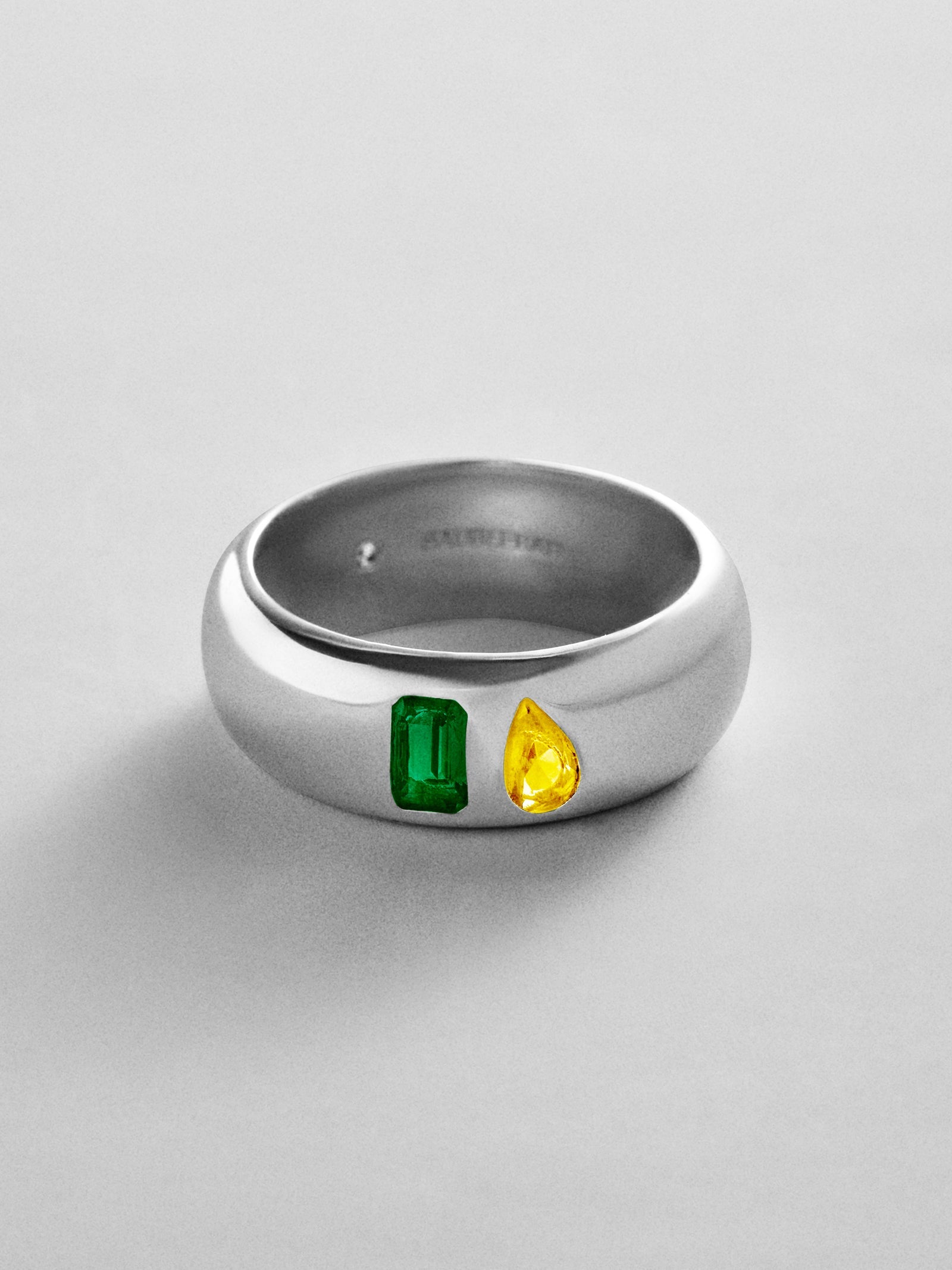 Multi-Stone Puffy Custom Birthstone Ring - Silver