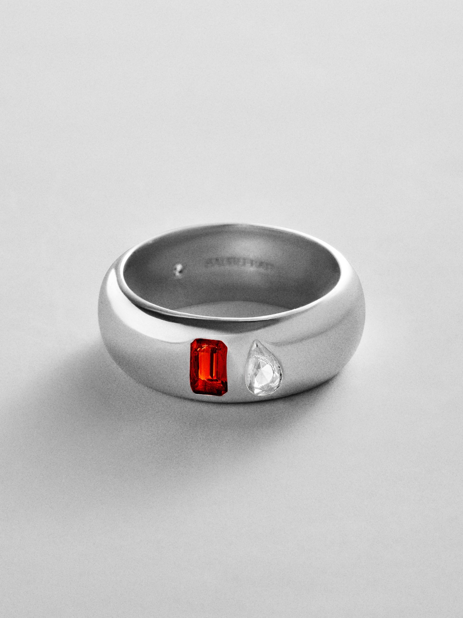 Multi-Stone Puffy Custom Birthstone Ring - Silver