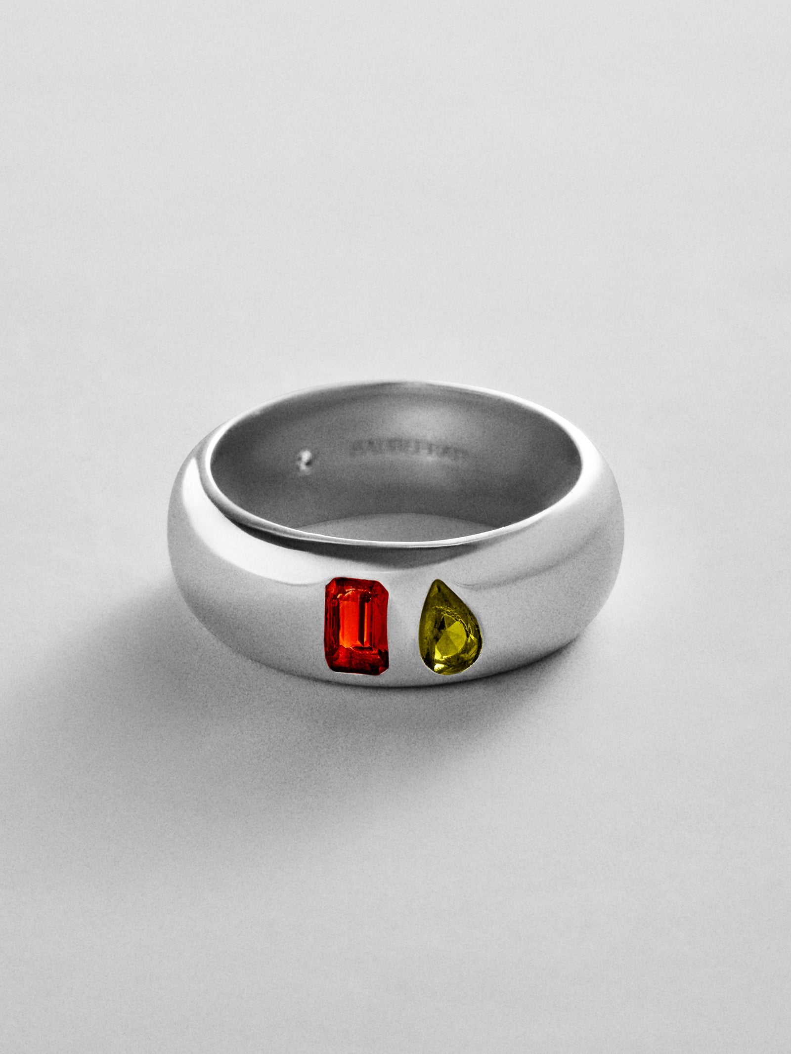 Multi-Stone Puffy Custom Birthstone Ring - Silver