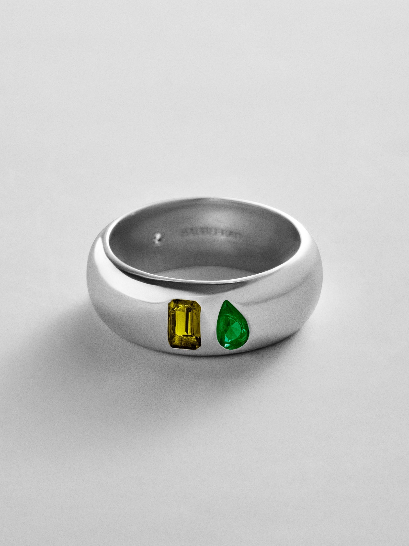 Multi-Stone Puffy Custom Birthstone Ring - Silver