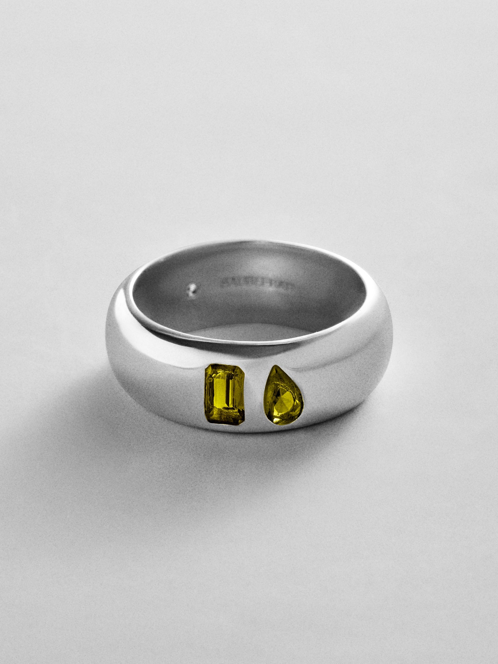 Multi-Stone Puffy Custom Birthstone Ring - Silver