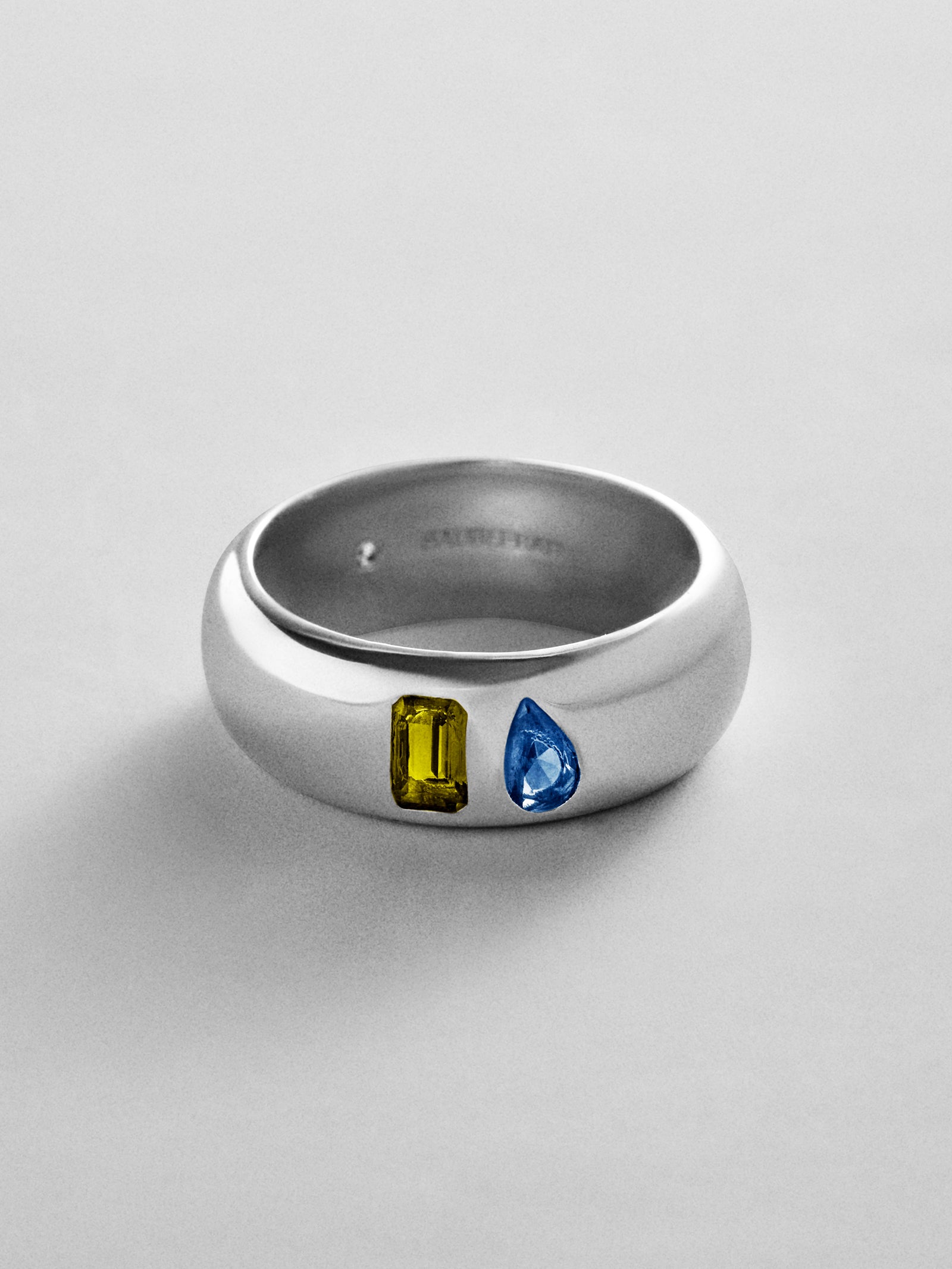 Multi-Stone Puffy Custom Birthstone Ring - Silver