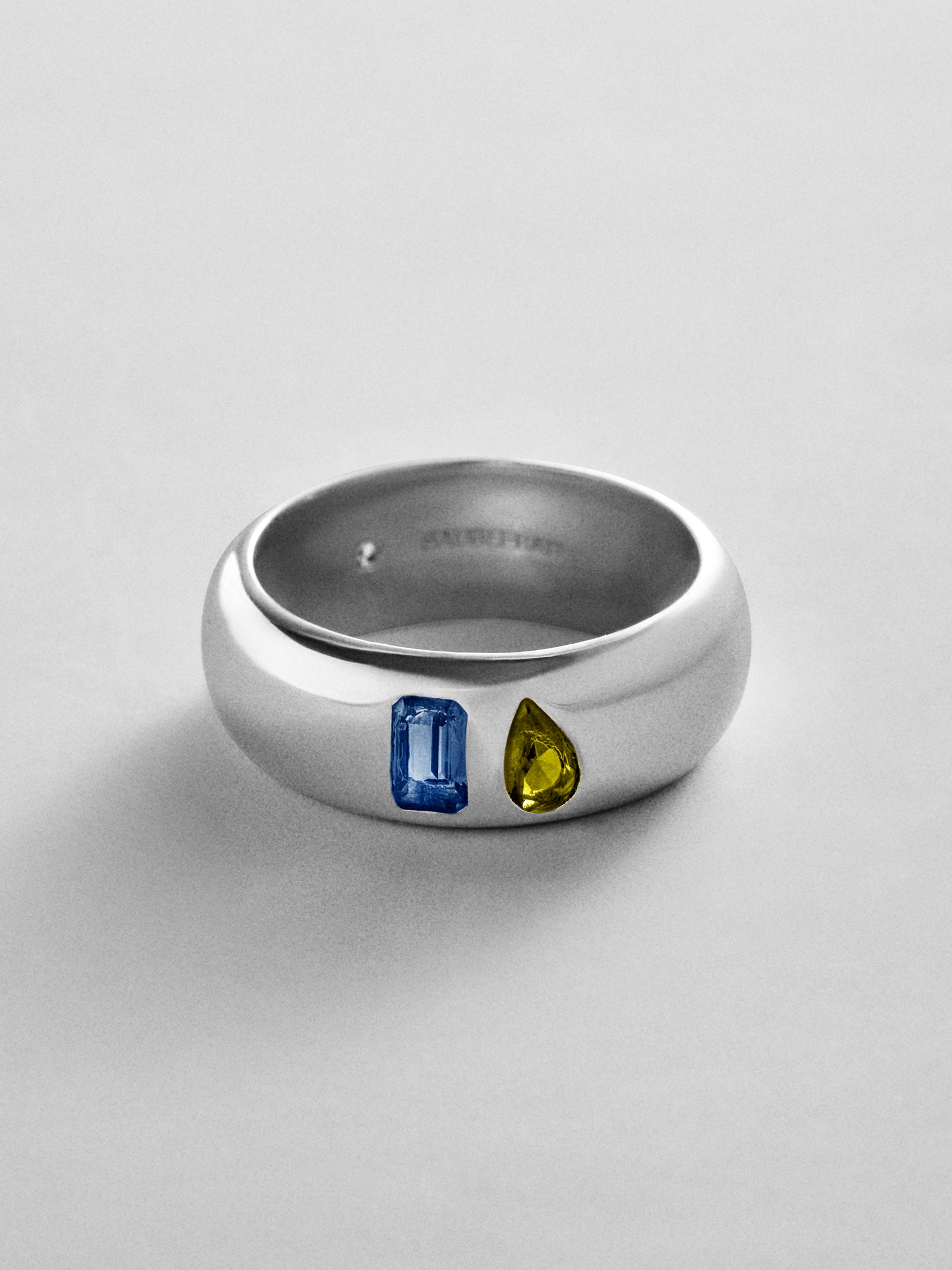 Multi-Stone Puffy Custom Birthstone Ring - Silver