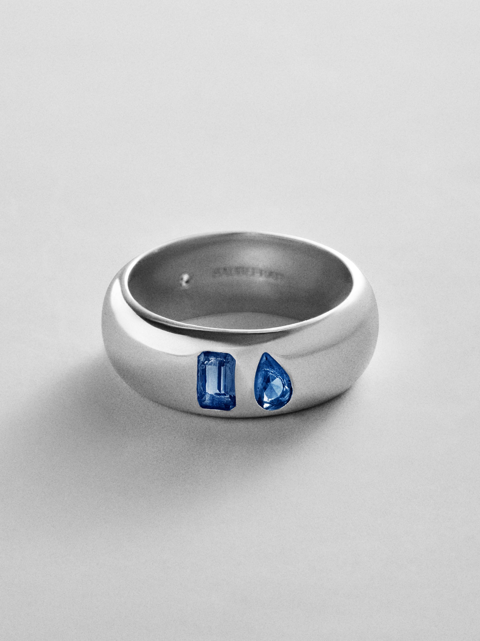 Multi-Stone Puffy Custom Birthstone Ring - Silver