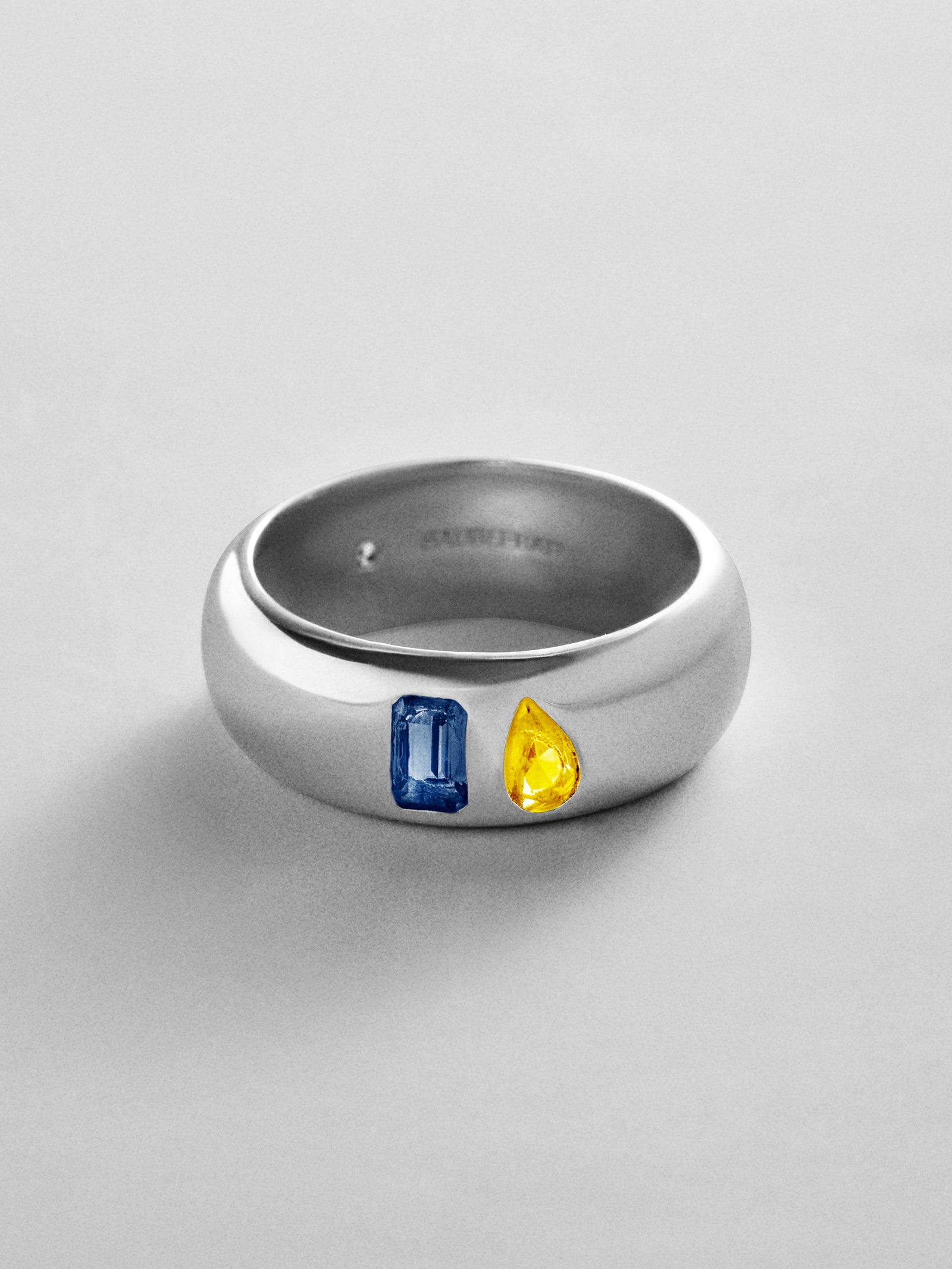 Multi-Stone Puffy Custom Birthstone Ring - Silver