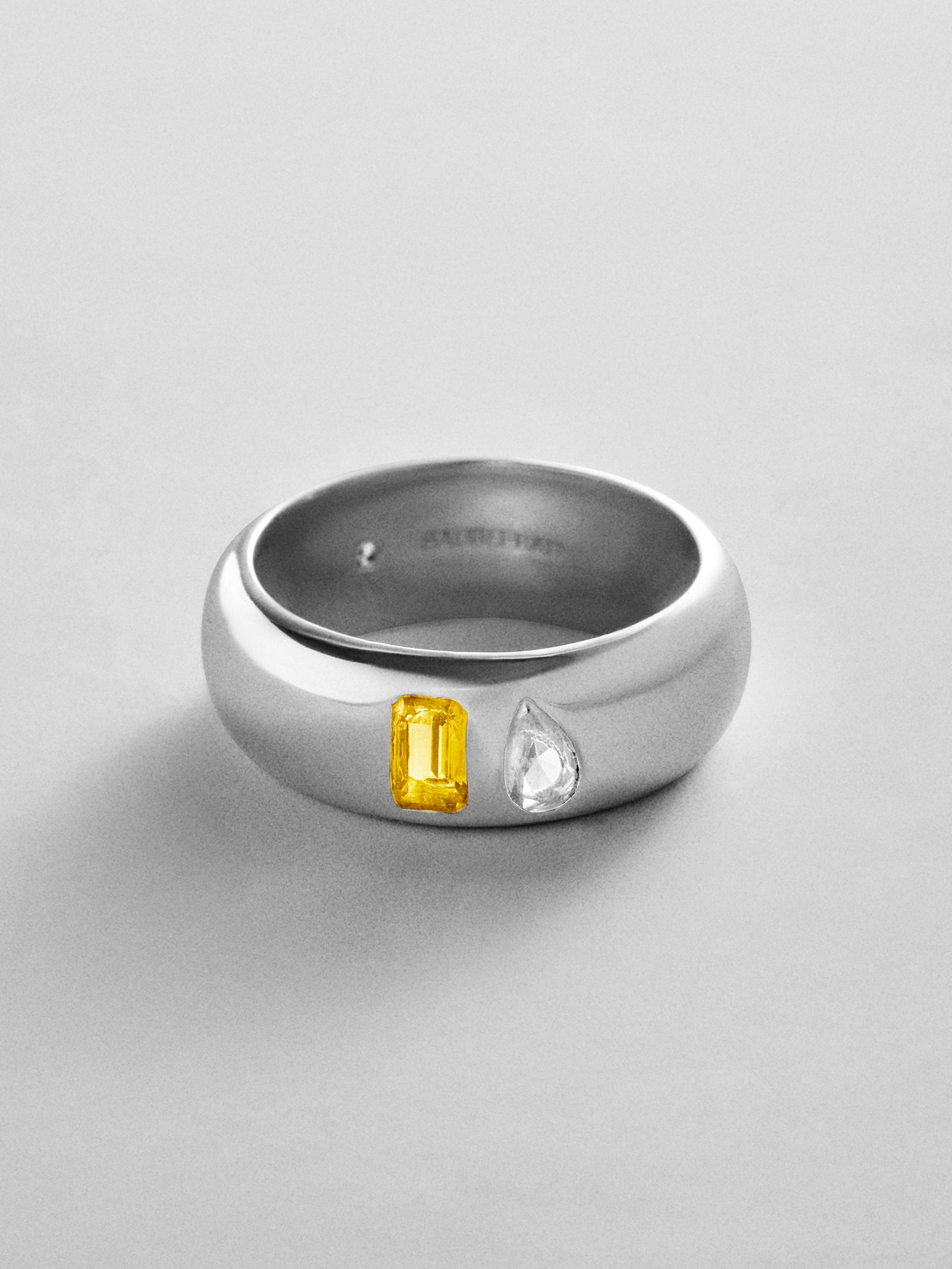 Multi-Stone Puffy Custom Birthstone Ring - Silver