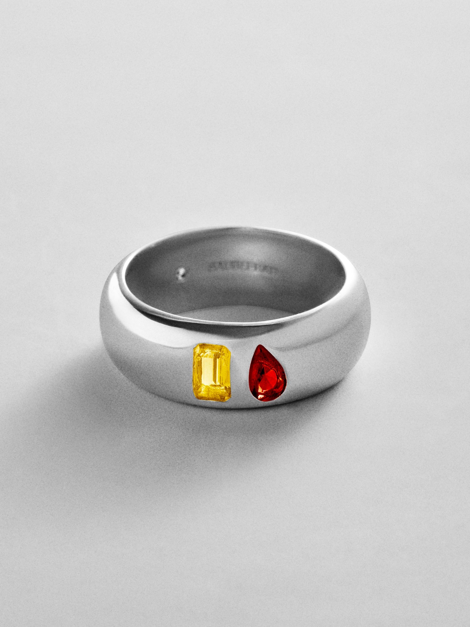 Multi-Stone Puffy Custom Birthstone Ring - Silver
