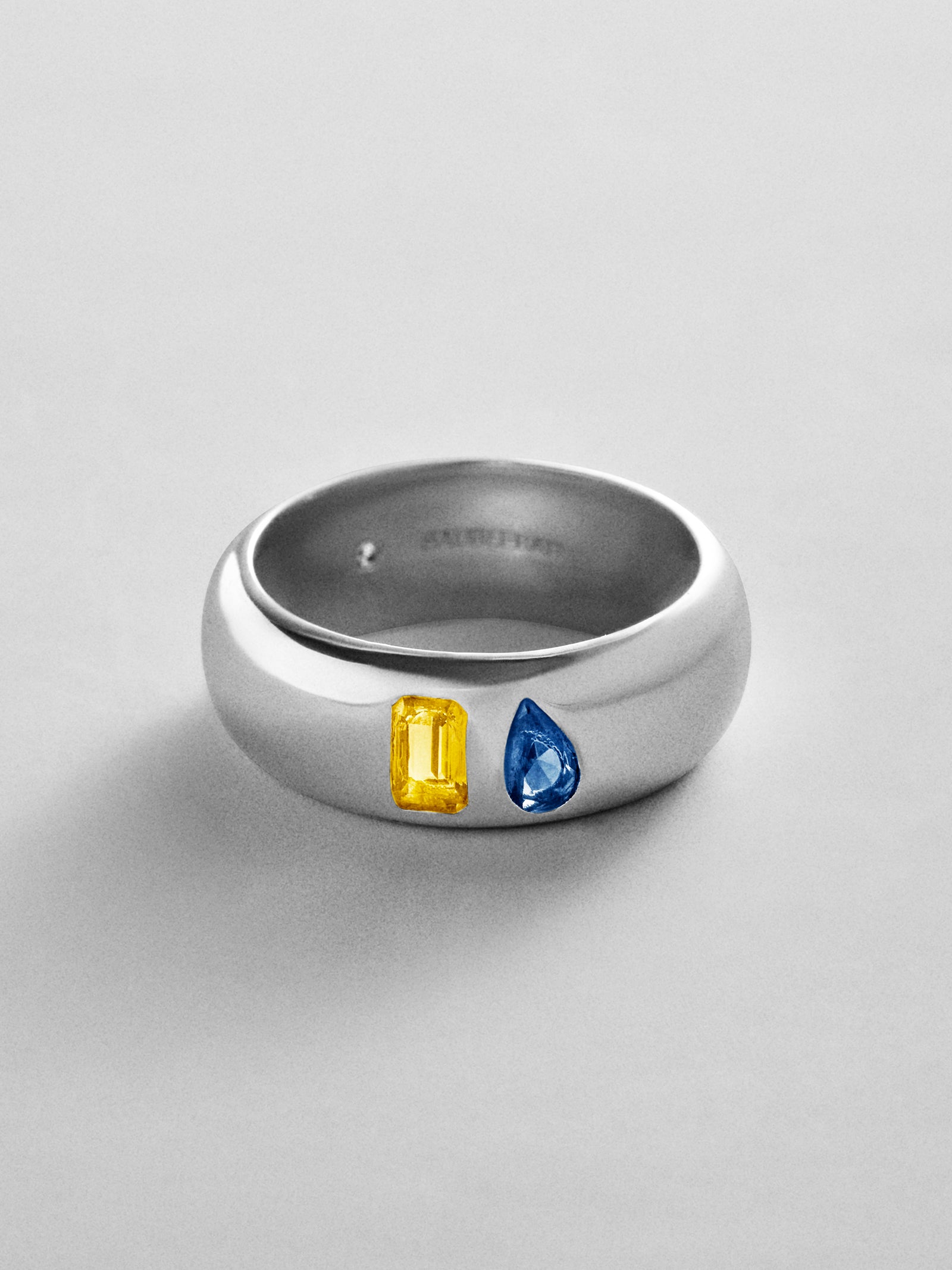 Multi-Stone Puffy Custom Birthstone Ring - Silver