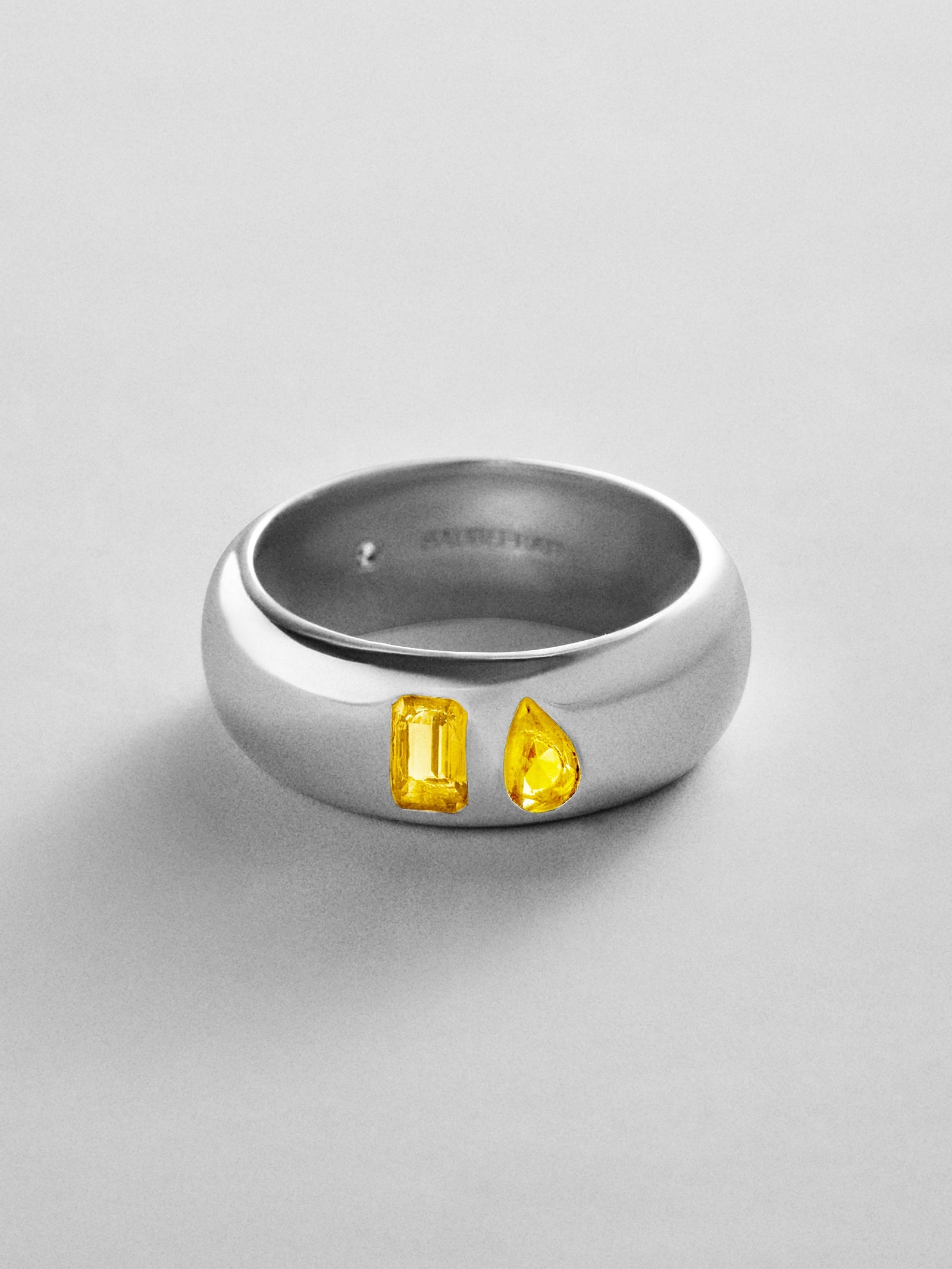 Multi-Stone Puffy Custom Birthstone Ring - Silver