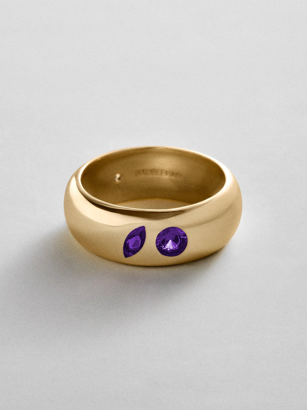 Multi-Stone Puffy Custom Birthstone Ring - Gold