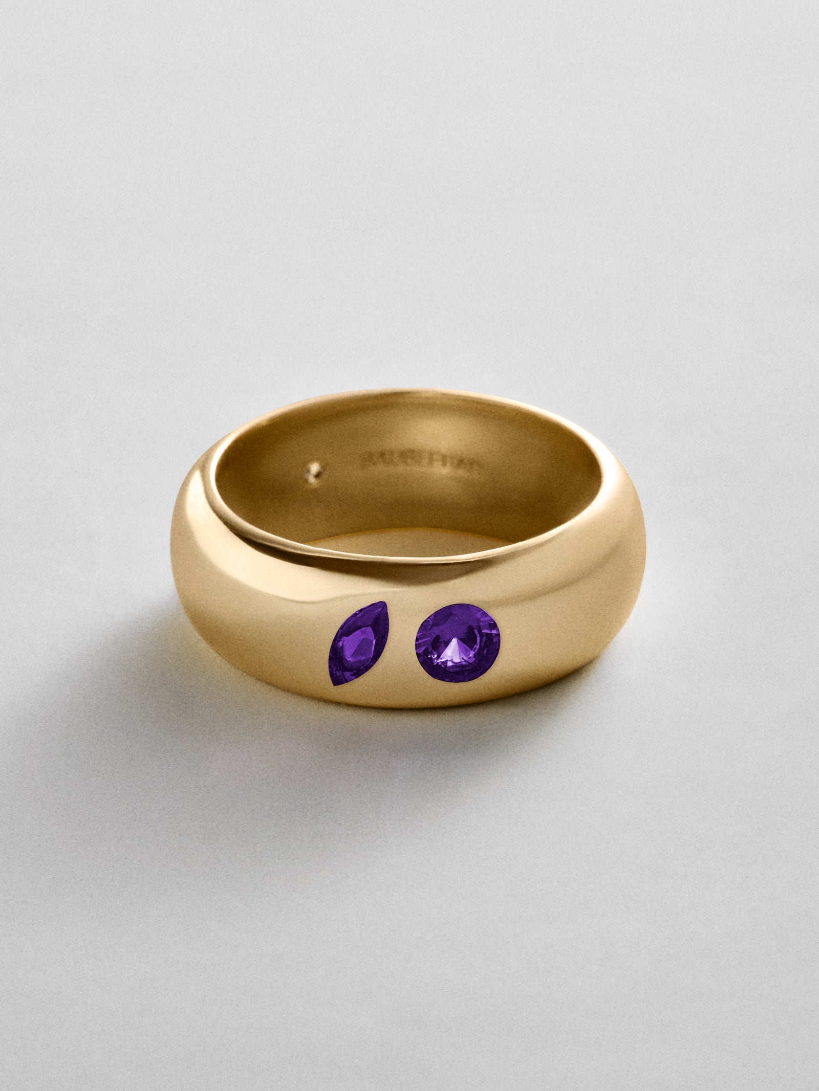 Multi-Stone Puffy Custom Birthstone Ring - Gold