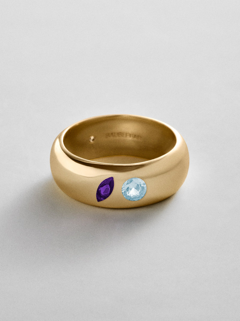 Multi-Stone Puffy Custom Birthstone Ring - Gold