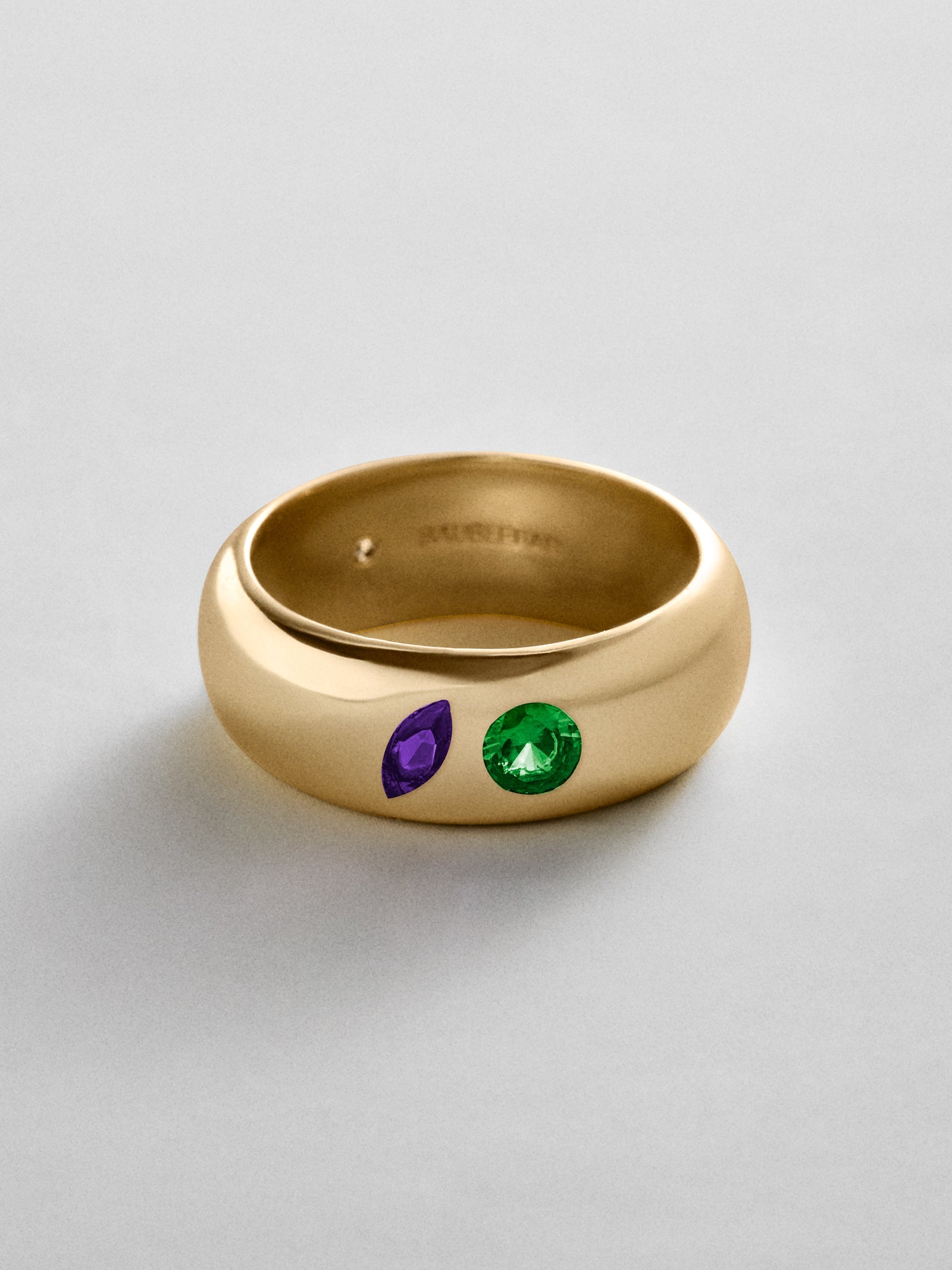 Multi-Stone Puffy Custom Birthstone Ring - Gold