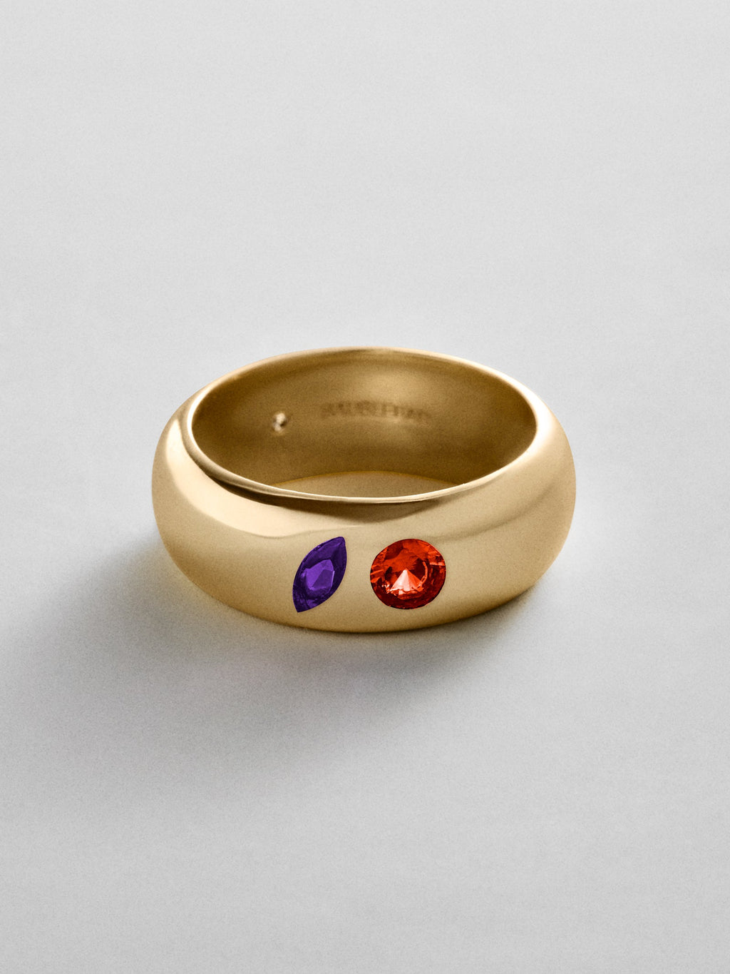 Multi-Stone Puffy Custom Birthstone Ring - Gold